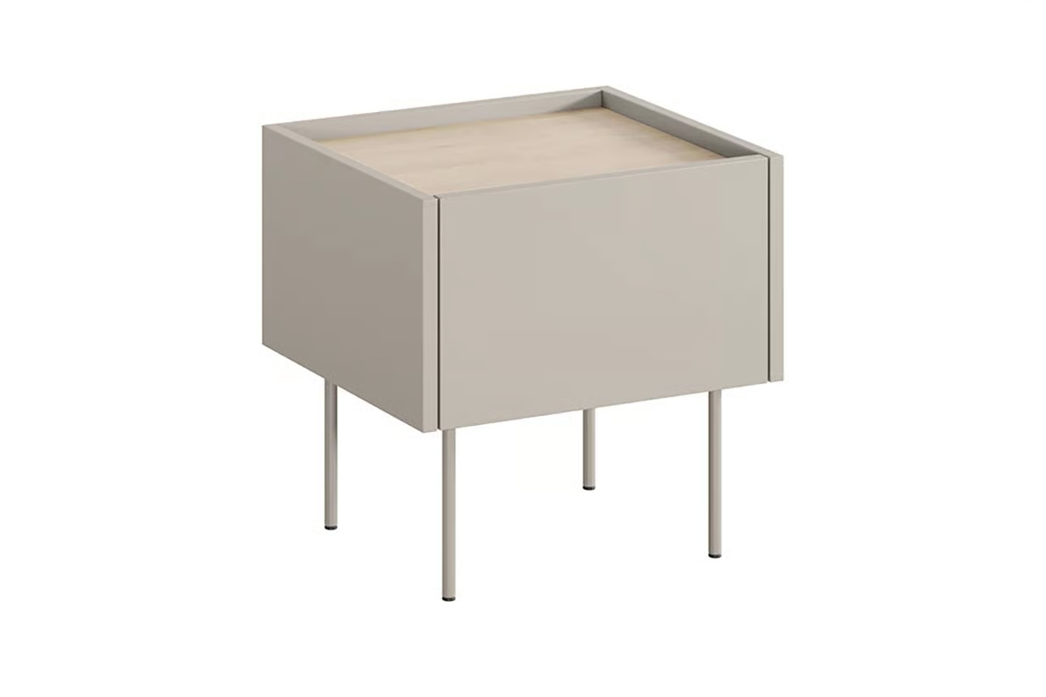 Nočný stolík so zásuvkou Desin 45 cm - kašmírová / dub nagano