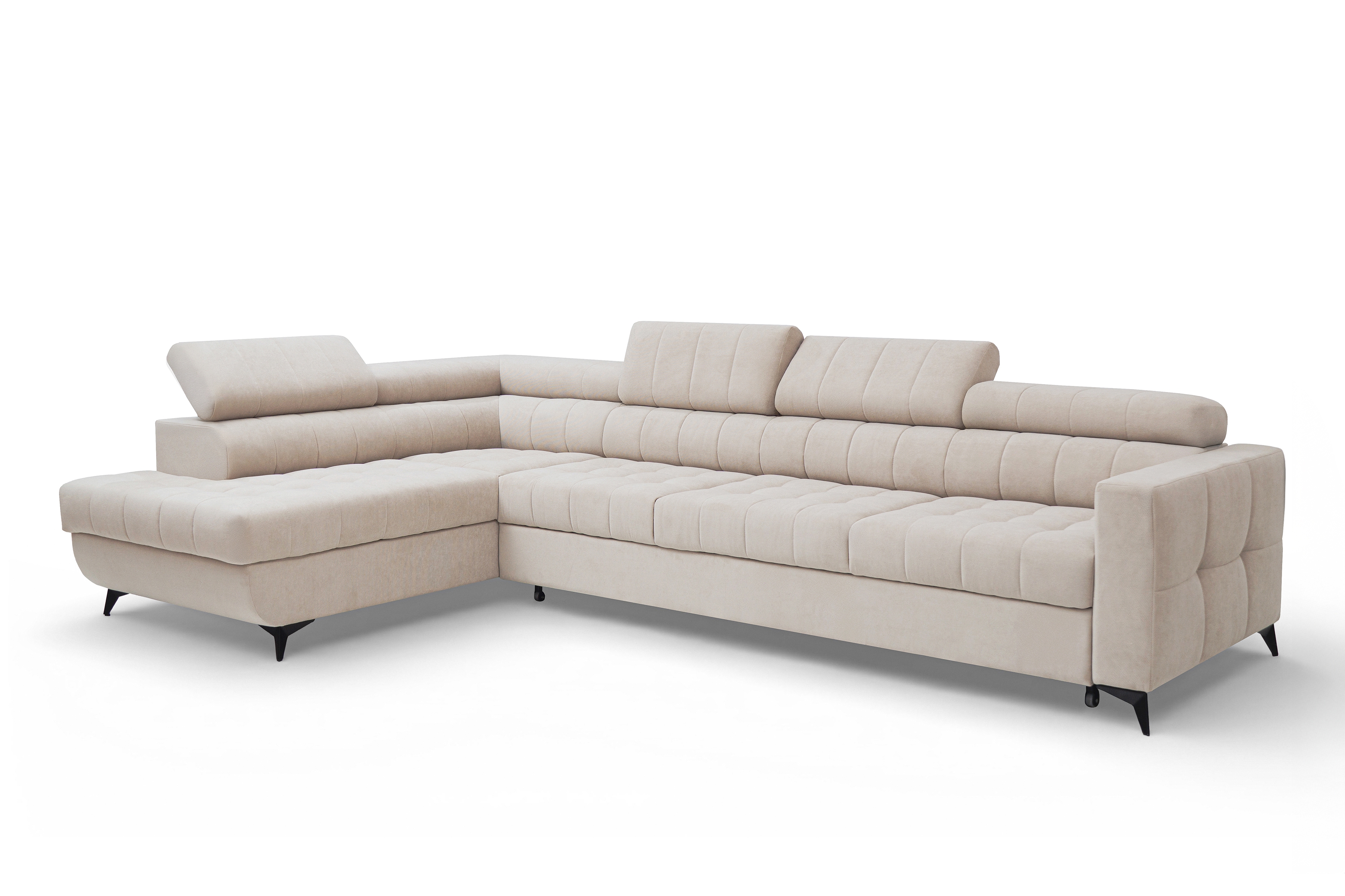 Rohová sedačka Nardo Maxi s funkciou spania ľavá - béžový plyš Pretty 03