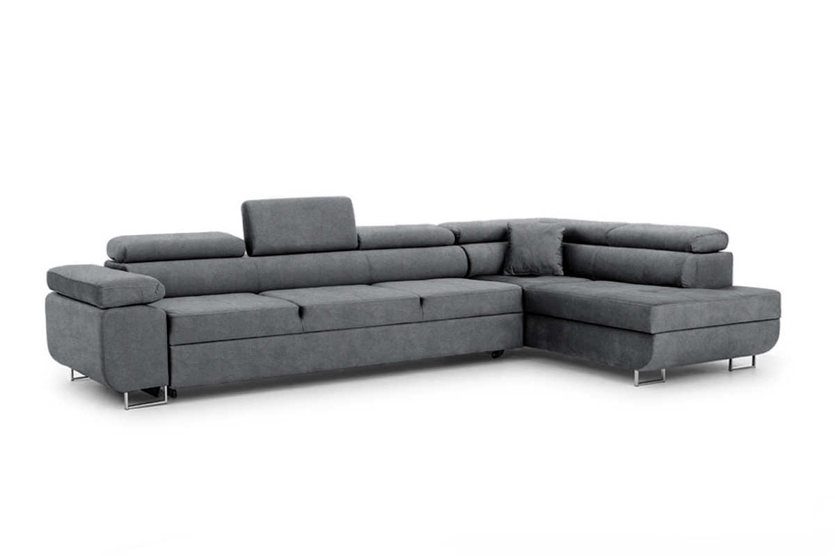 Rozkladacia rohová sedacia súprava Annabelle Maxi - chrómové nožičky