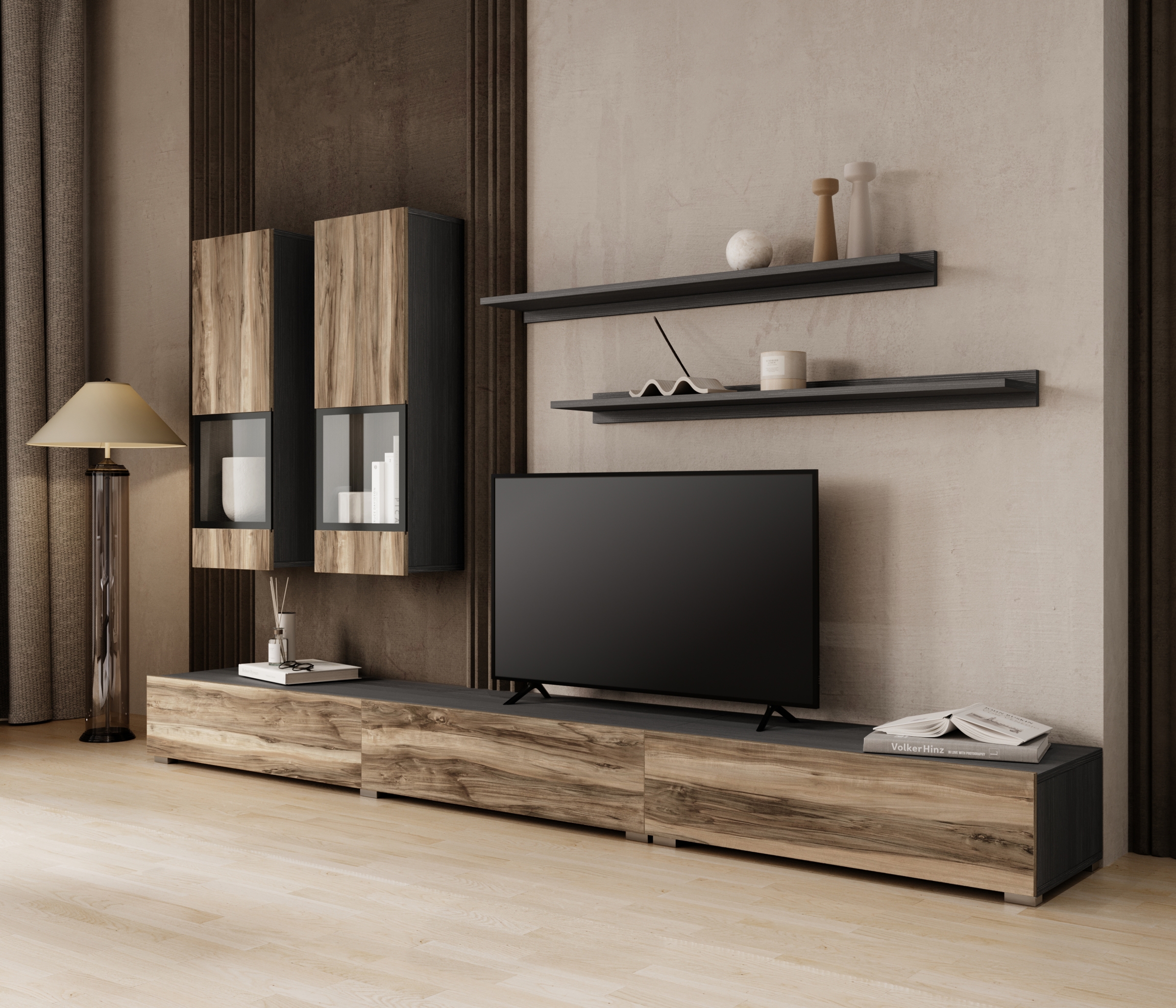 Obývacia stena Baros 10 - touchwood / orech sattin