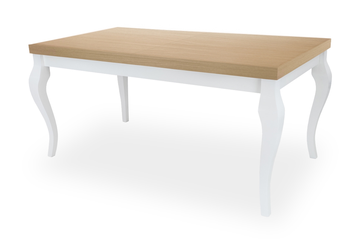 Stôl rozkladany w drewnianej okleinie 140-180 Fiorini na drewnianych nogach - buk / biale Nohy