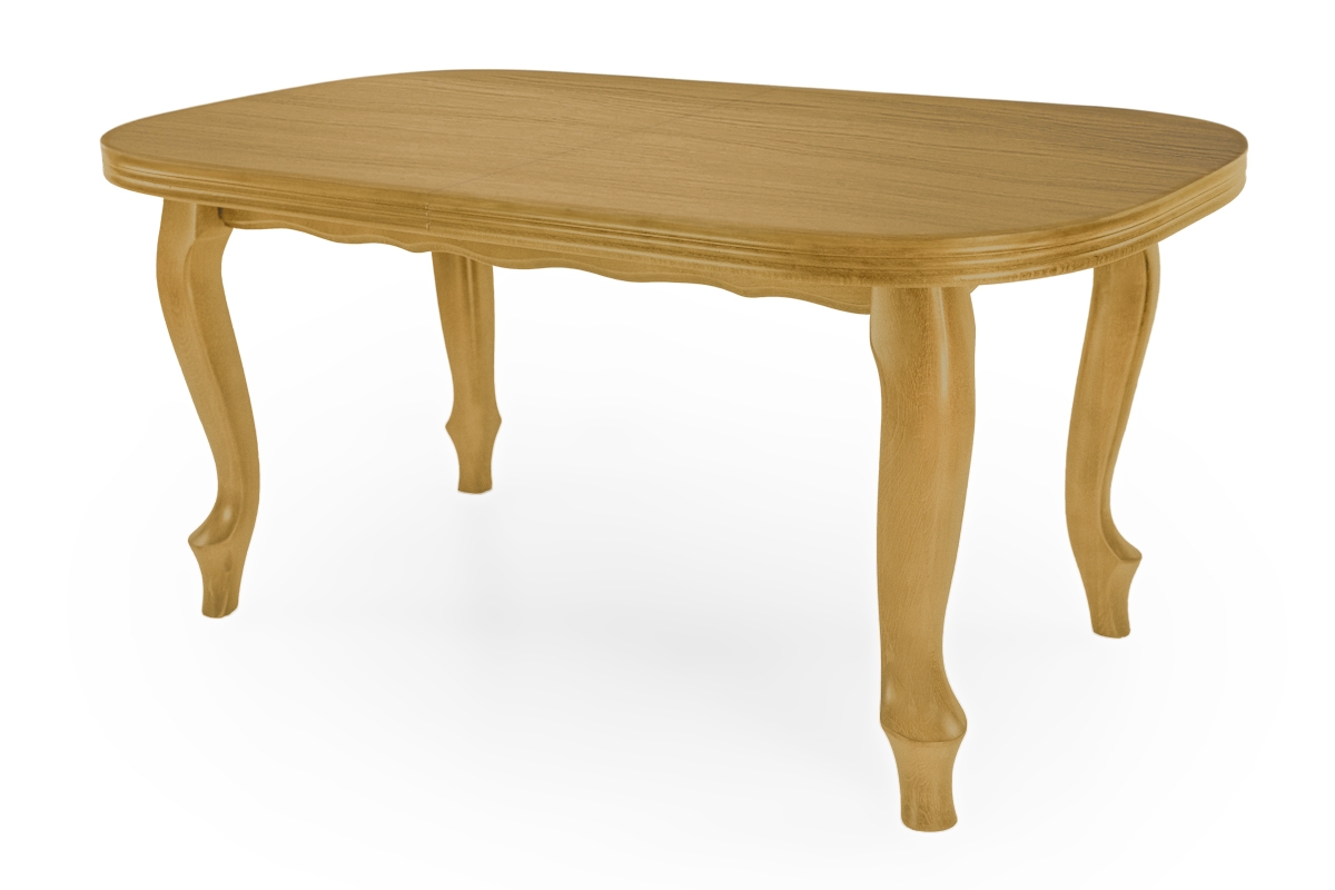 Stôl rozkladany w drewnianej okleinie 160-200 Ludwik na drewnianych nogach - Dub 