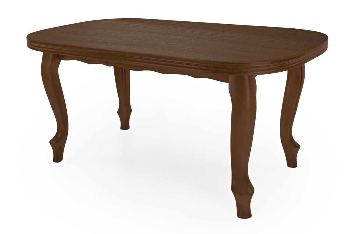 Stôl rozkladany w drewnianej okleinie 160-200 Ludwik na drewnianych nogach - Orech
