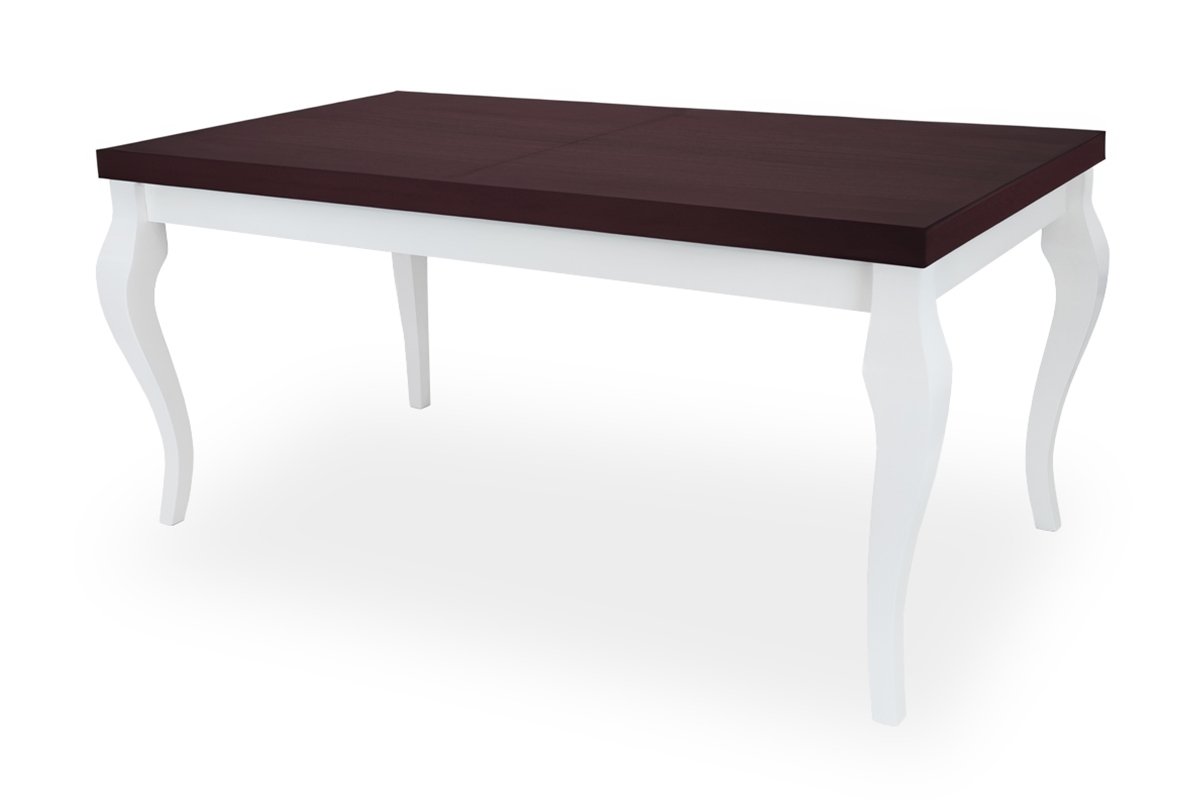 Stôl rozkladany w drewnianej okleinie 140-180 Fiorini na drewnianych nogach - palisander / biale Nohy