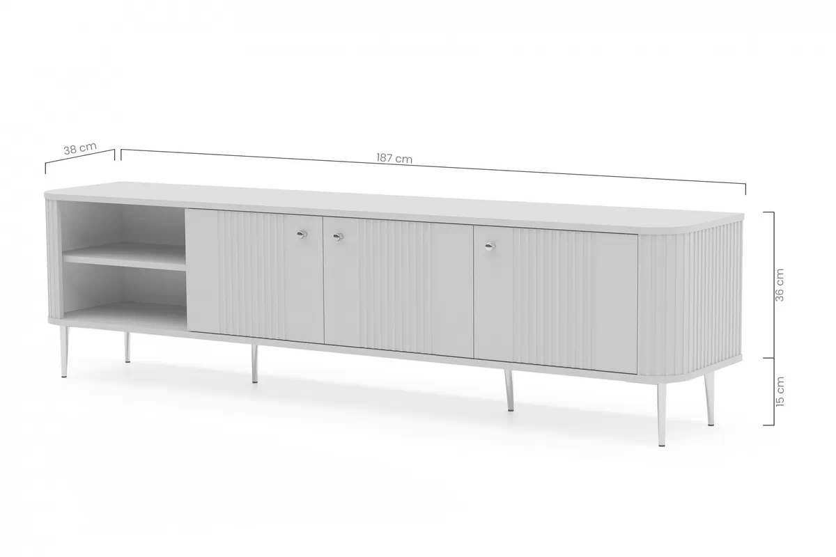 TV skrinka Vesper 187 cm - Čierny / čierny nožičky