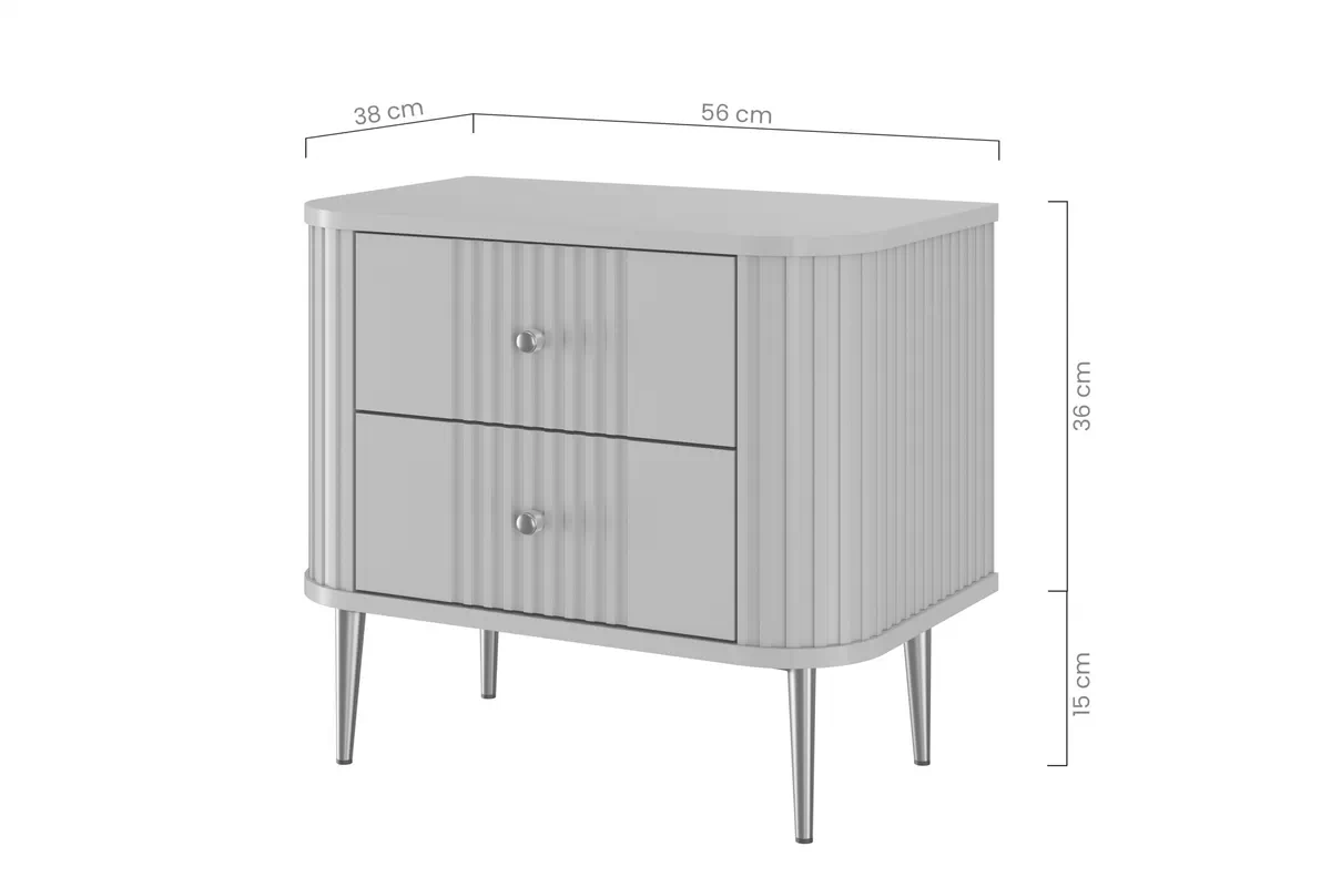 Komplet szafek nocnych Vespera 56 cm - kašmír / Orech / zlote nožičky