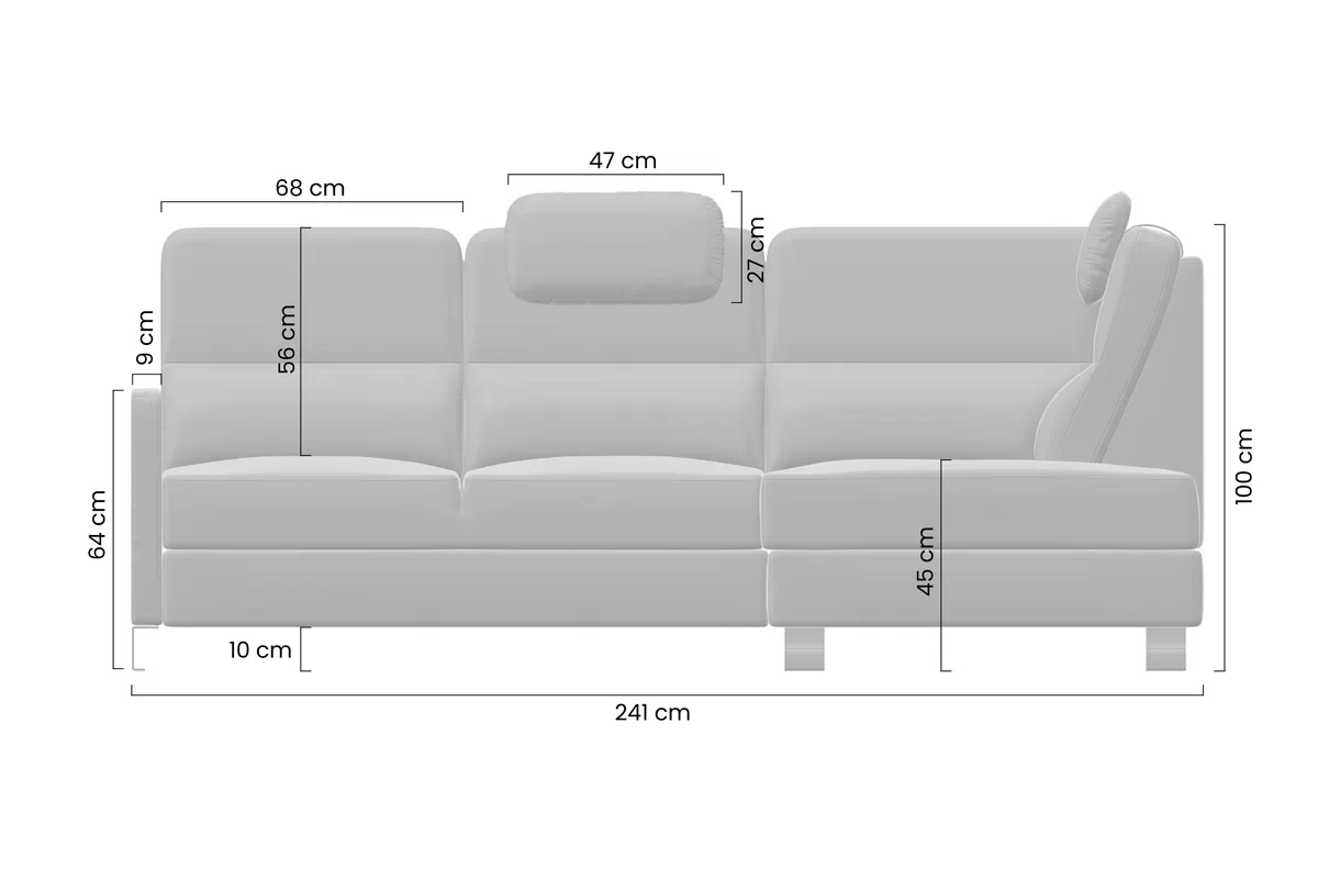 Rohová sedacia súprava Gespano L pravá strana z waskim bokiem - Sand 03