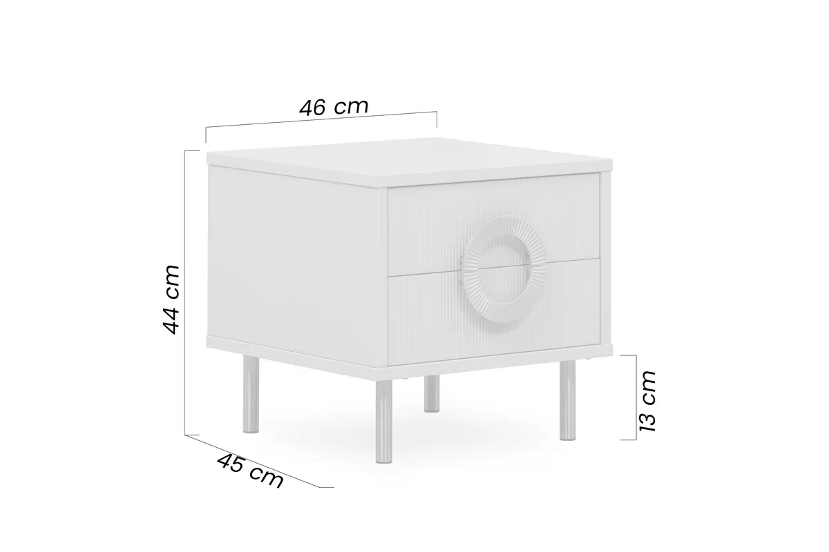Nočný Stolík Nubo 46 cm so zásuvkami - kašmír / Čierny