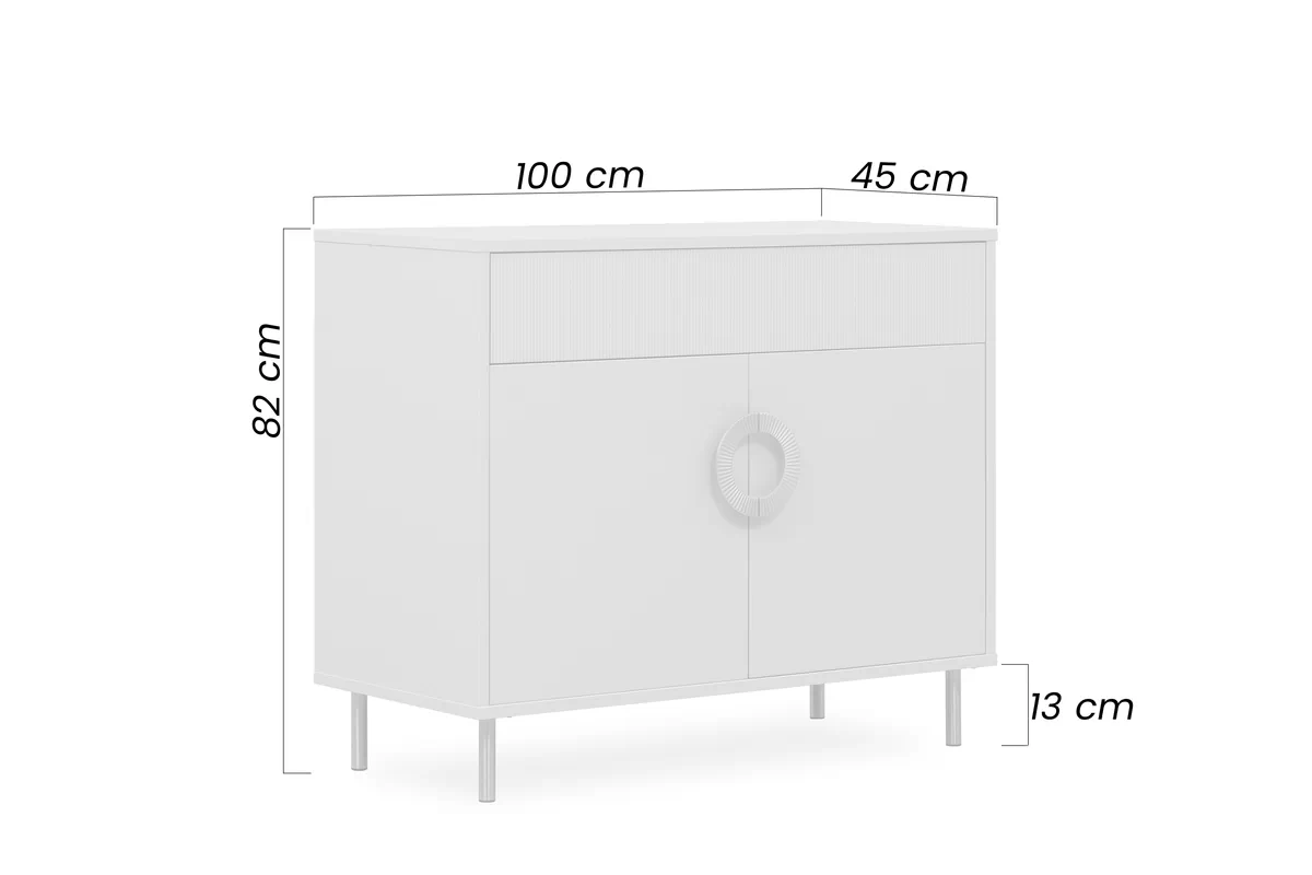 Komoda Nubo 100 cm z szuflada - kašmír / Čierny