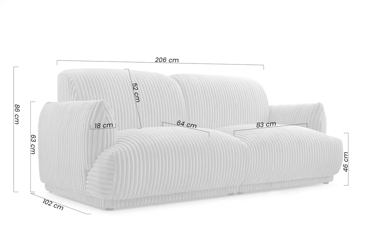 Pohovka Cubero do obývacej izby - šedý plusz Tilia 90