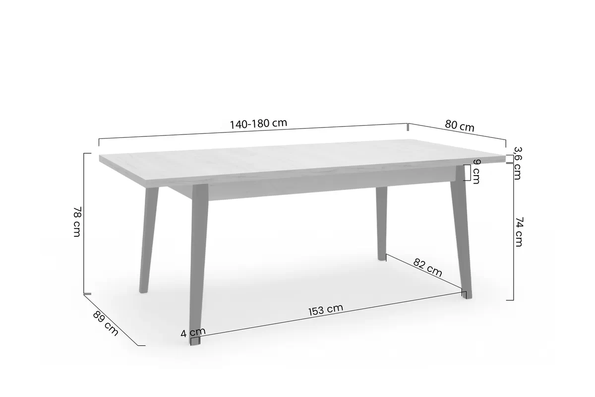 Stôl rozkladany Paris 140-180x80 cm - Dub craft