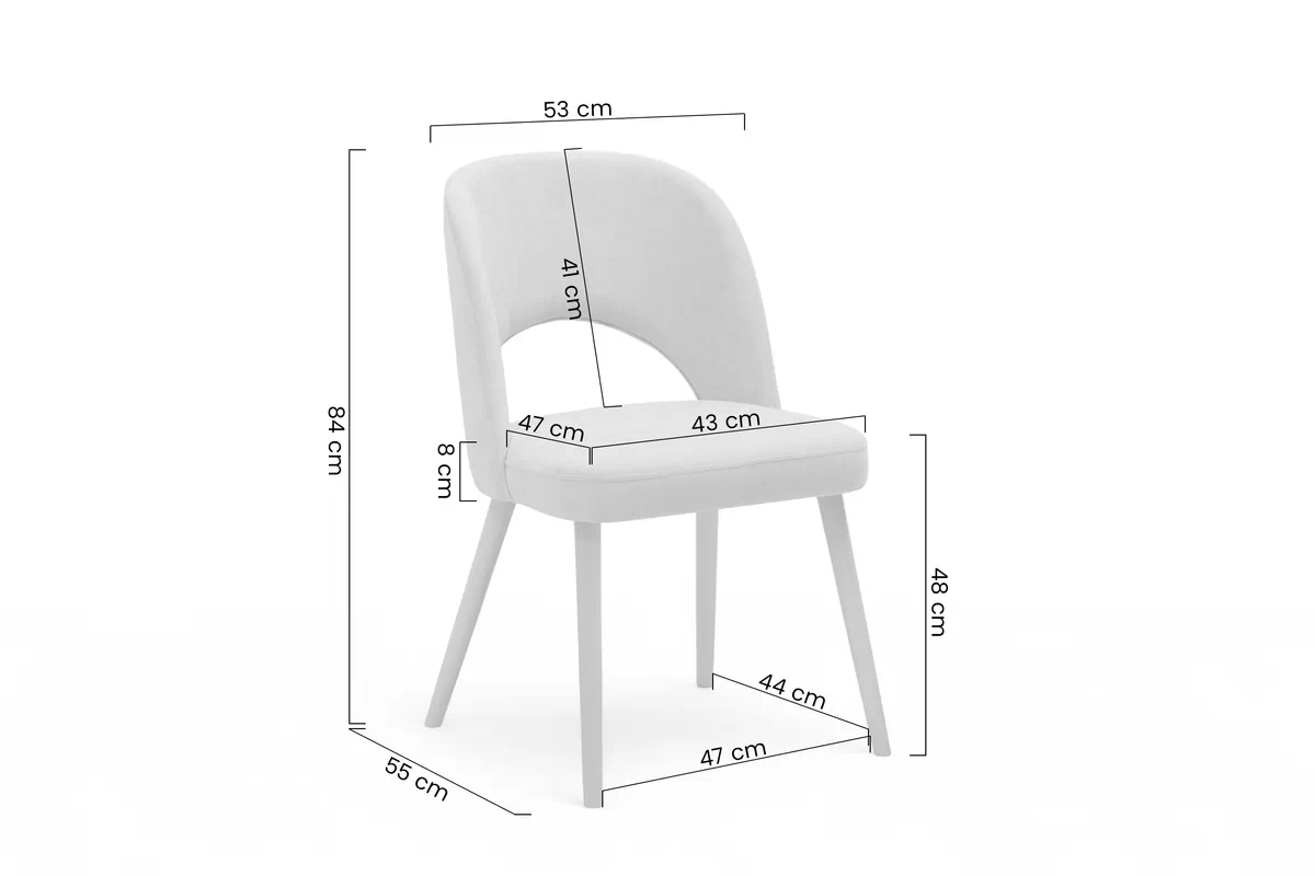 Stolička drevená Luvaro z tapicerowanym siedziskiem - Čierny šenil Wind 99 / nožičky čierny