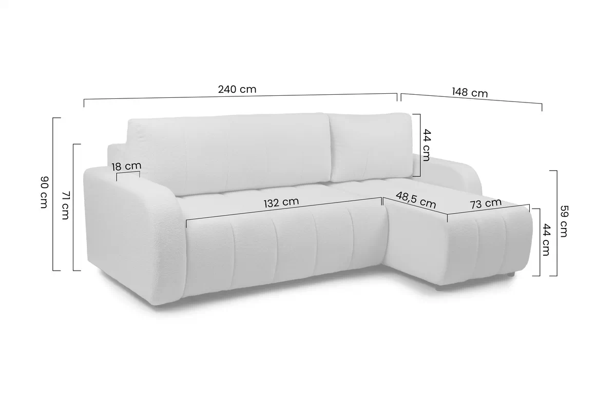 Rohová sedacia súprava Lapios s funkciou spánku pravá strana - béžový zamat Matt Velvet 9