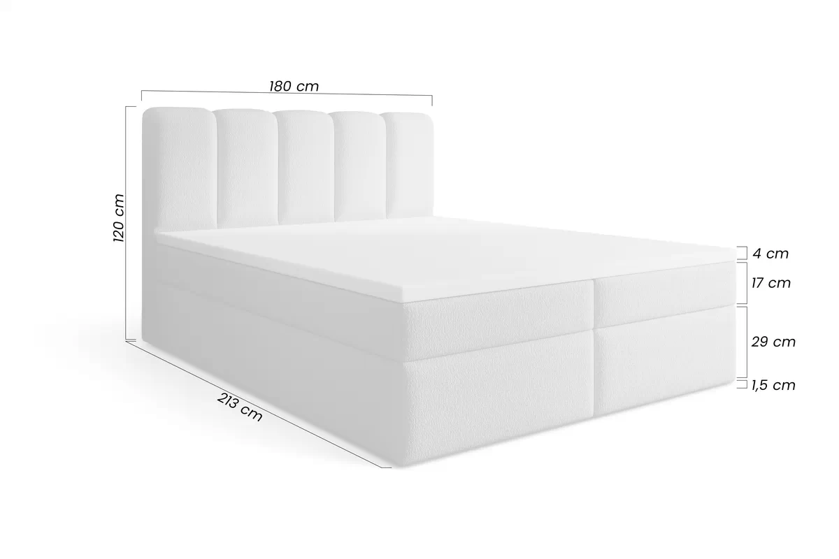 Boxspring posteľ Tenor 180x200 s úložným priestorom - Béžová bukla Quelle 05