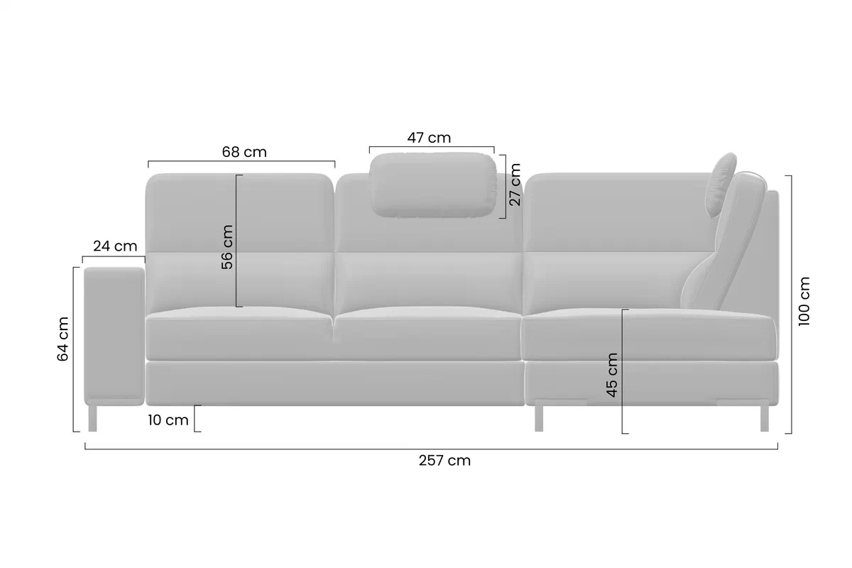 Rohová sedacia súprava Loario L Ľavá strana z szerokim bokiem - Sand 03