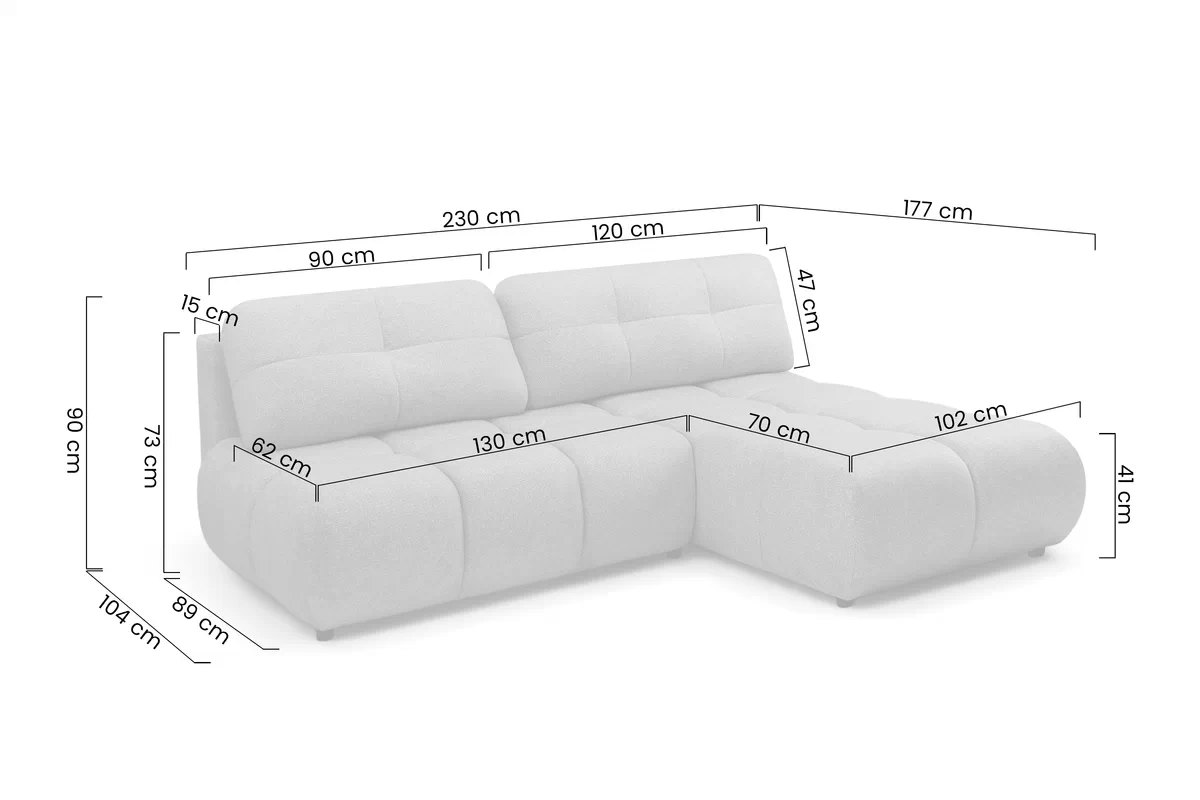 Rohová sedacia súprava Lerio s funkciou spánku - Blur 18