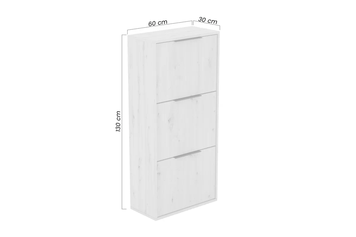 Skrinka na topánky Milo trzypoziomowa - Dub wotan / Čierny 