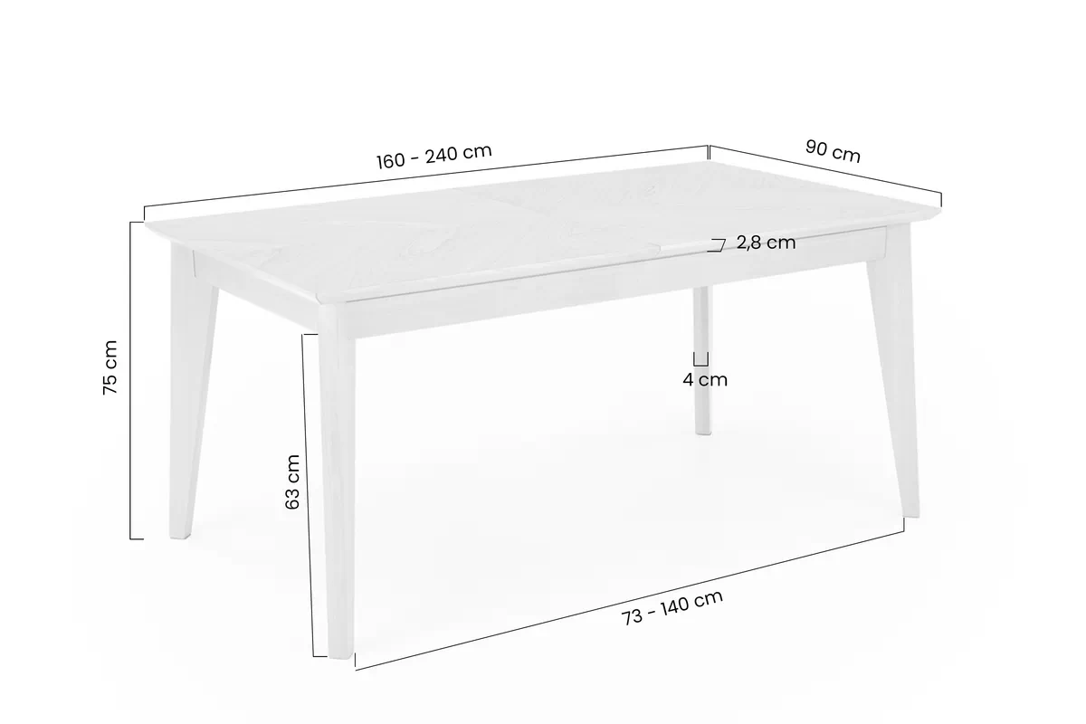 Stôl rozkladany Liroden 160-240x90 cm Drevené - Dub prírodné / Čierny