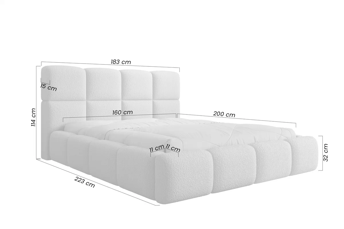 Posteľ čalúnená Cloud 160x200 S vnútorným úložným priestorom- šedý velúr Castel 80