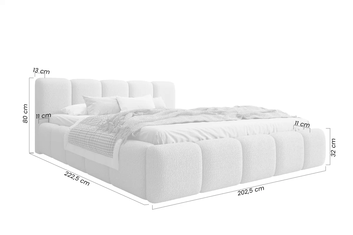 Posteľ čalúnená Tesia 180x200 S vnútorným úložným priestorom- šedá bukla Quelle 83