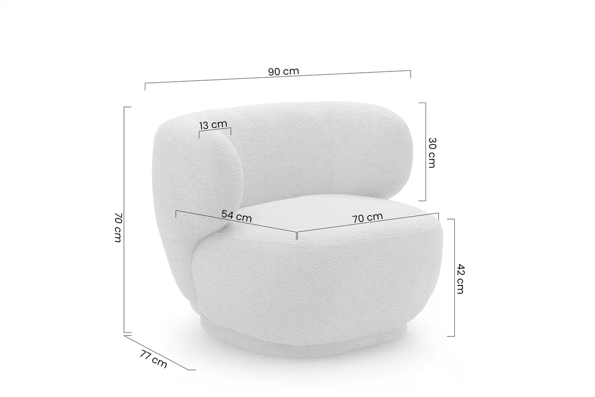 Kreslo odpočinkové Skindi - šedá bukla Catch Me 24