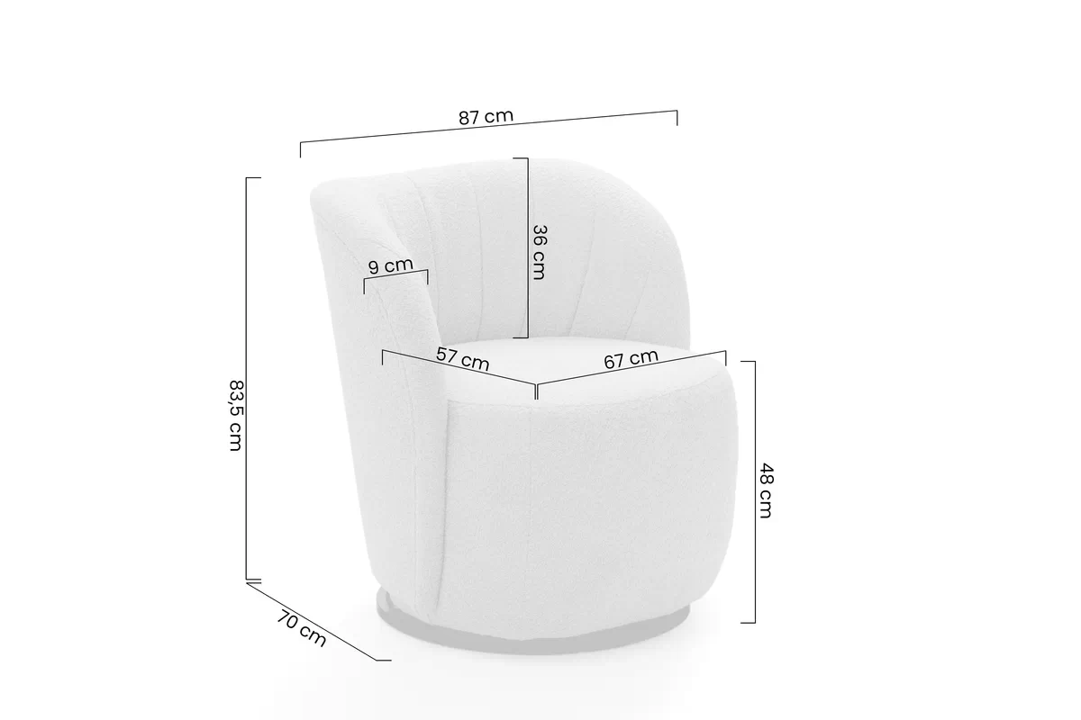 Kreslo odpočinkové Soya otočna - Béžová boucle Catch Me 02