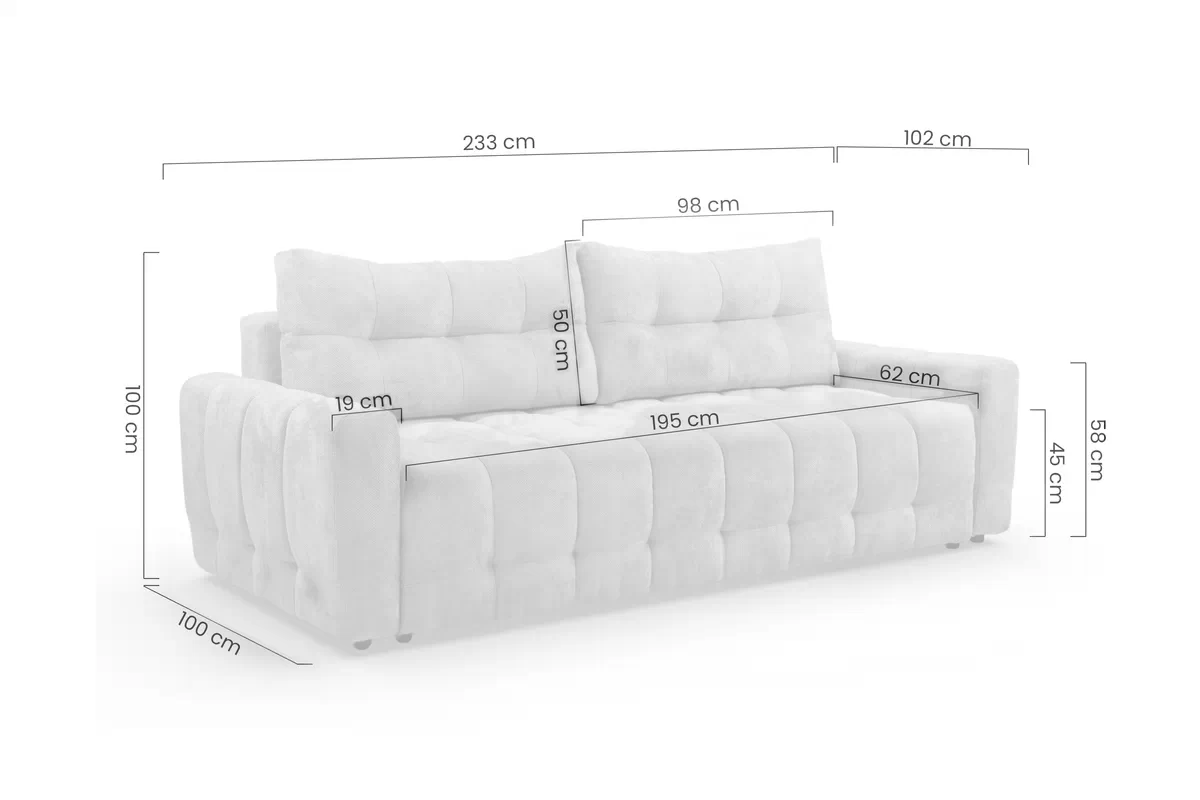 Pohovka Lumaro s funkciou spánku - béžový šenil Vibe 06