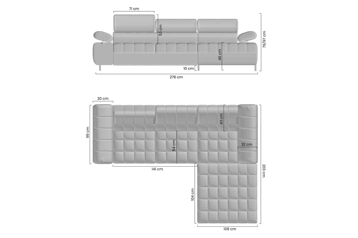 Rohová sedacia súprava Tyrion L II s funkciou spánku Ľavá strana - šedý šenil Vibe 95