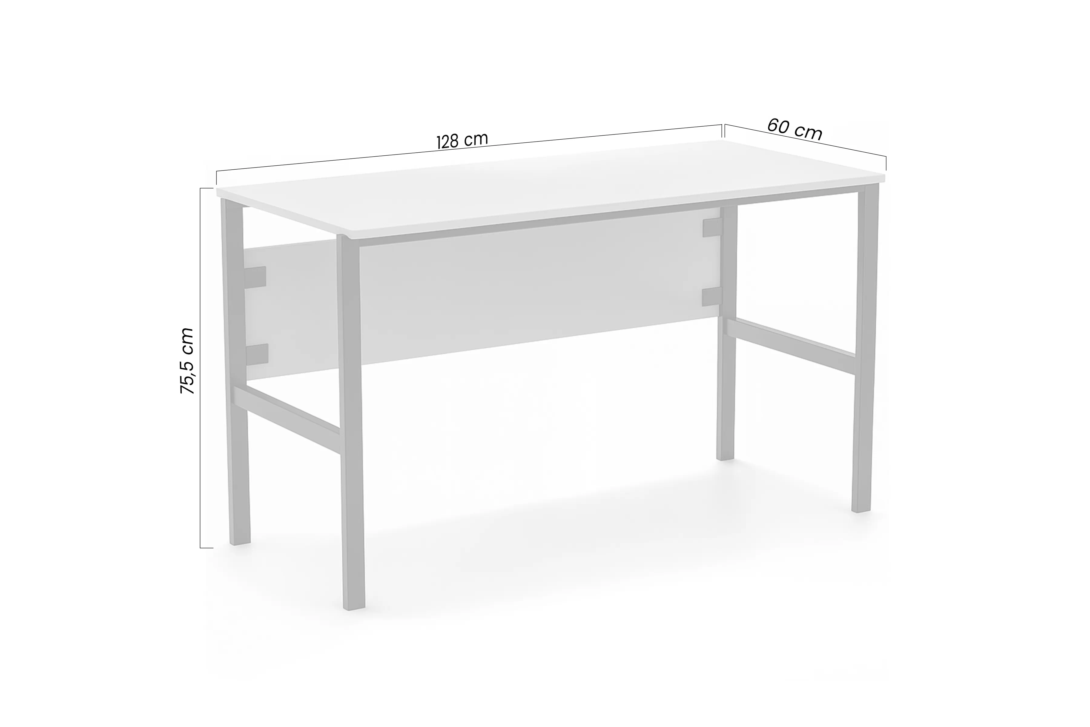 Písací stôl Cremona na kovových nohách - Béžová Pieskový