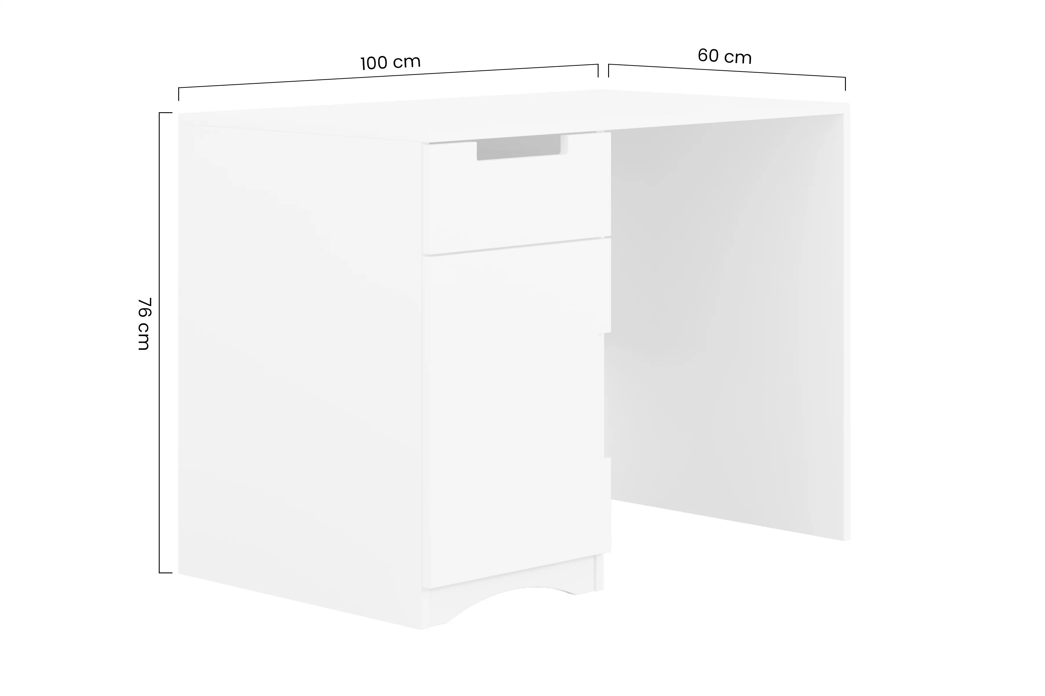 Písací stôl dzieciece Guli 100 cm jednodverové z szuflada - biale