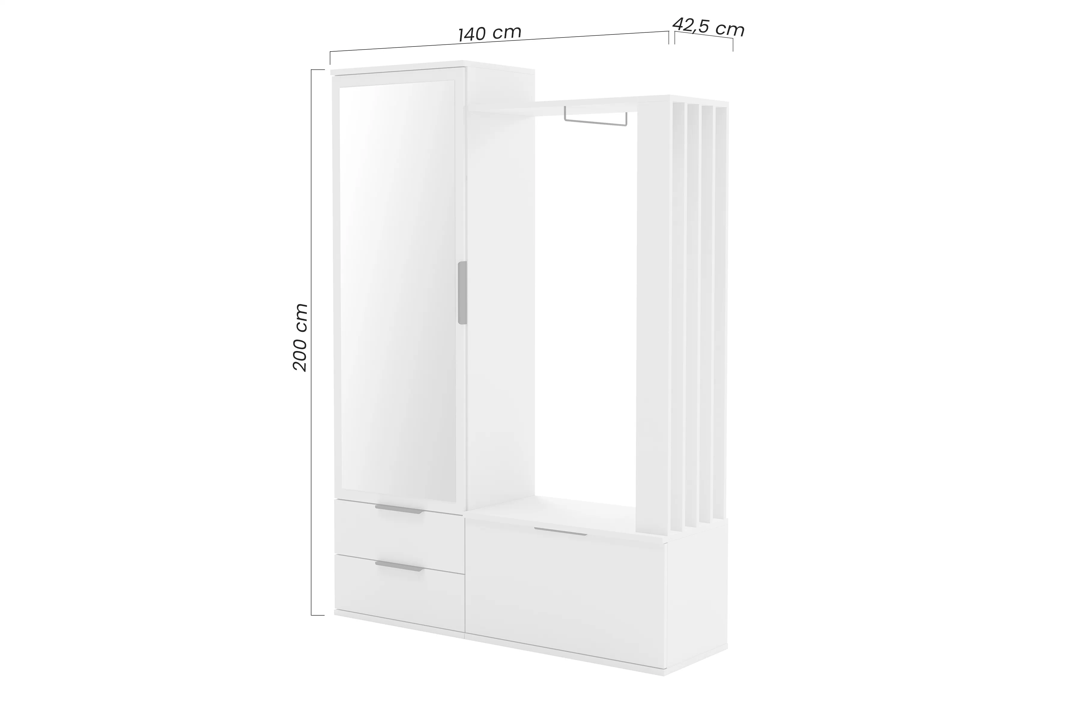 šatník Lagos do predsienie z zrkadlom - Béžová Pieskový