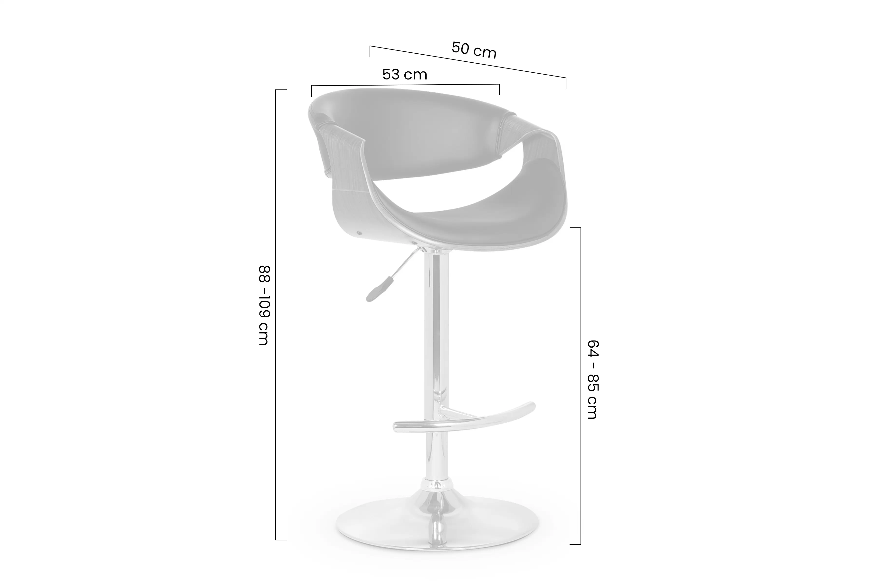 H100 Barová stolička orieškový / Čierny (1p=1szt)