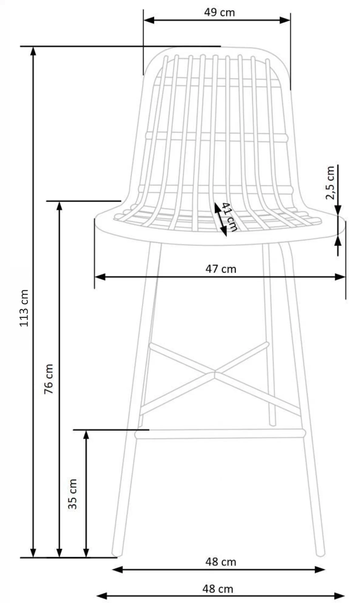 h97 Barová stolička Čierny / prírodné