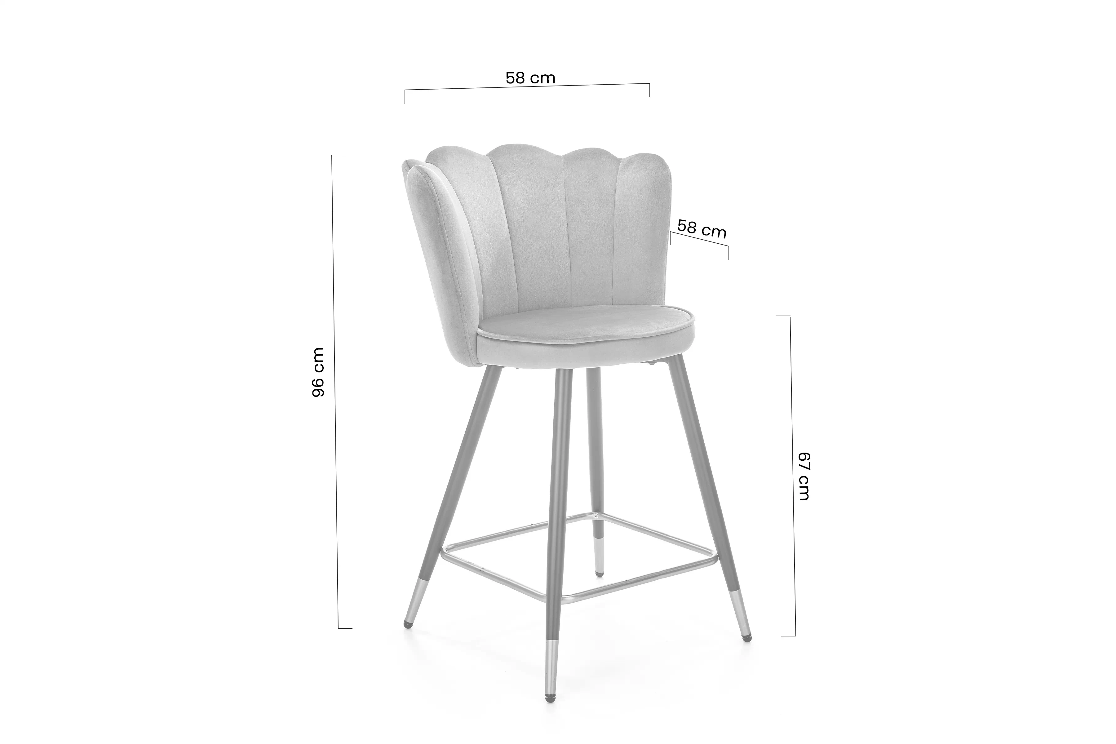 Barová stolička H106 - tmavý Zelený zamat Bluvel 78