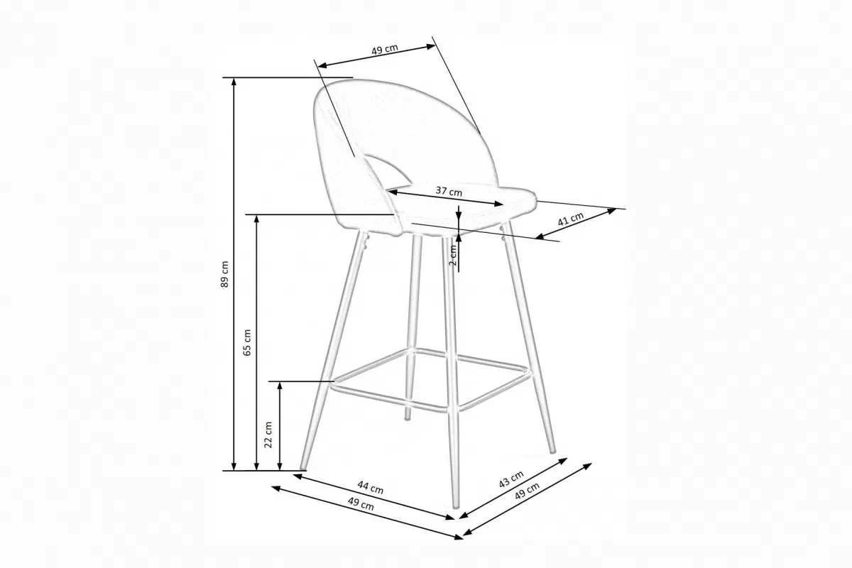 Barová stolička čalúnená H96 - Béžová
