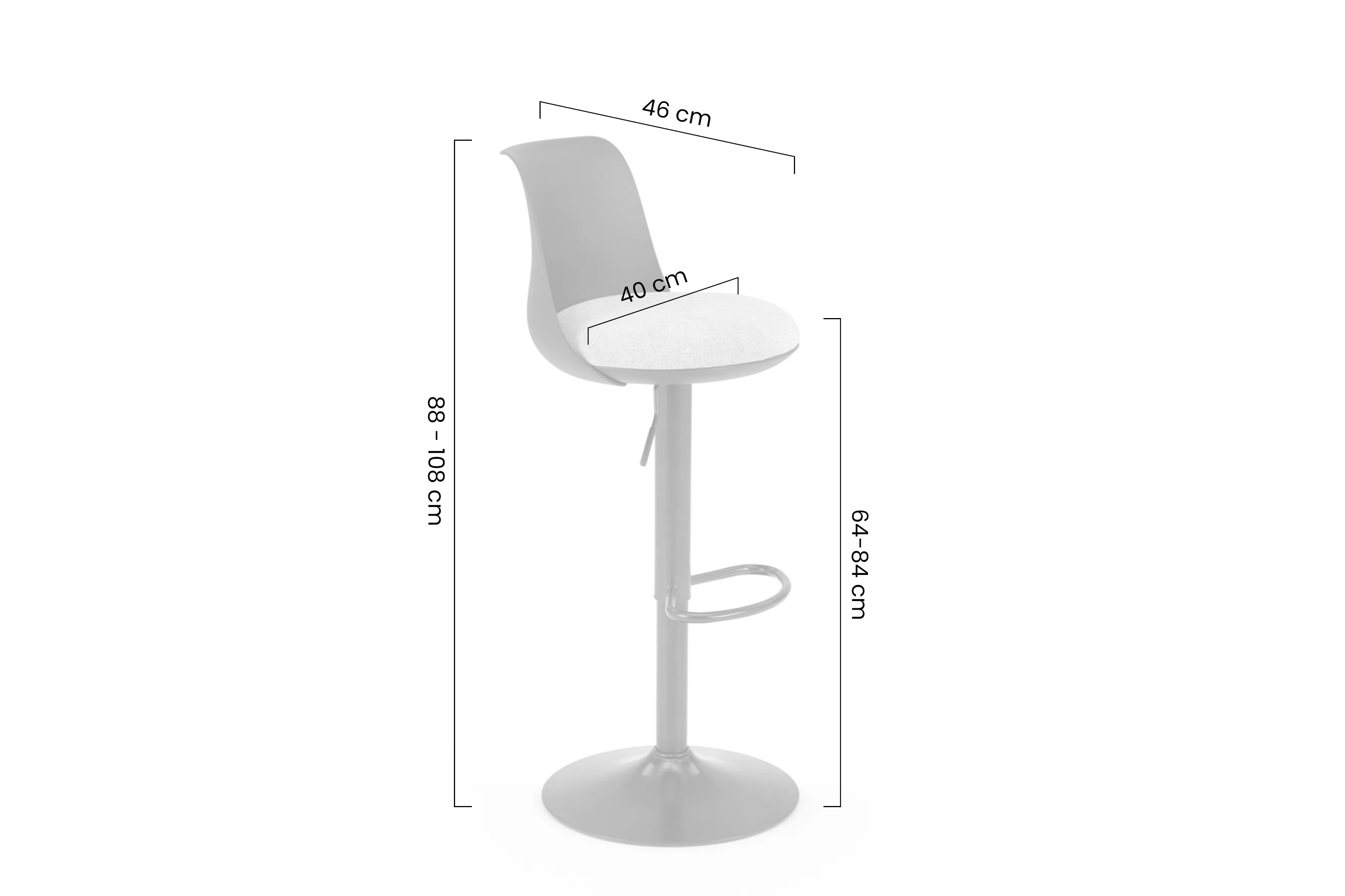 Barová stolička Vintrix z tapicerowanym siedziskiem - cappuccino / popol