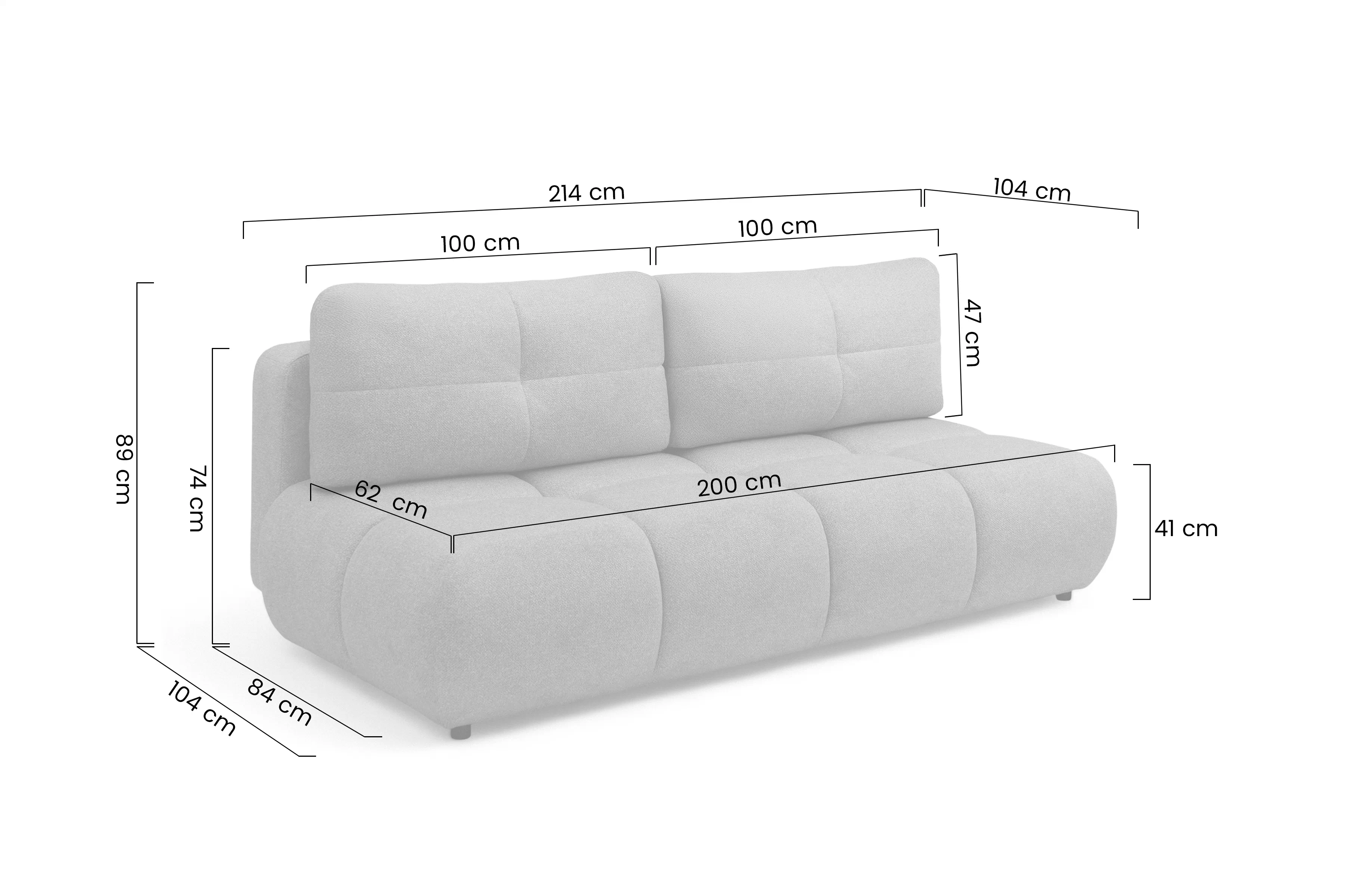 Pohovka Lerio s funkciou spánku - jasno Béžová dzianina hydrofobowa Blur 02