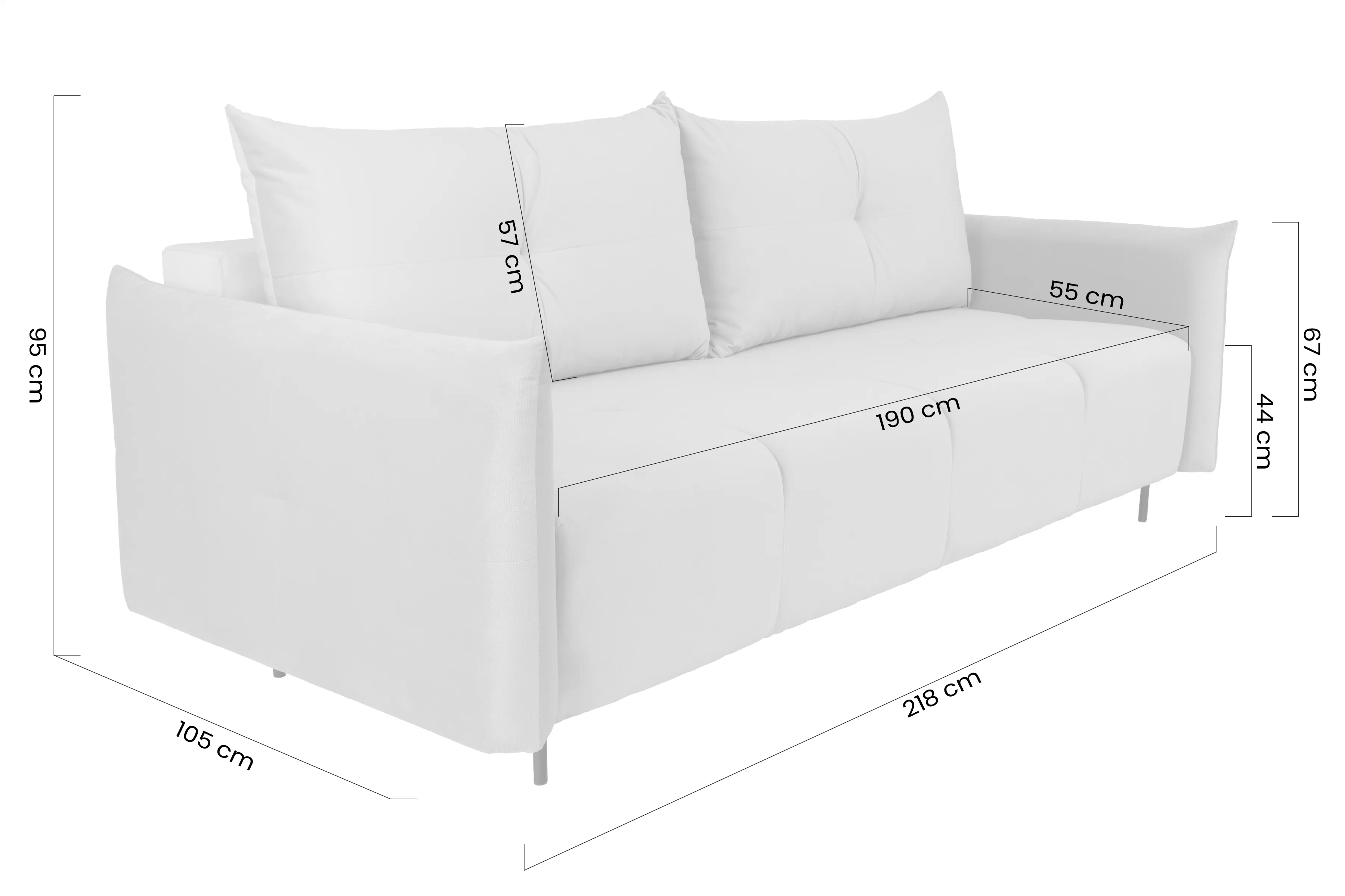 Pohovka rozkladana s úložným priestorom Fitelia