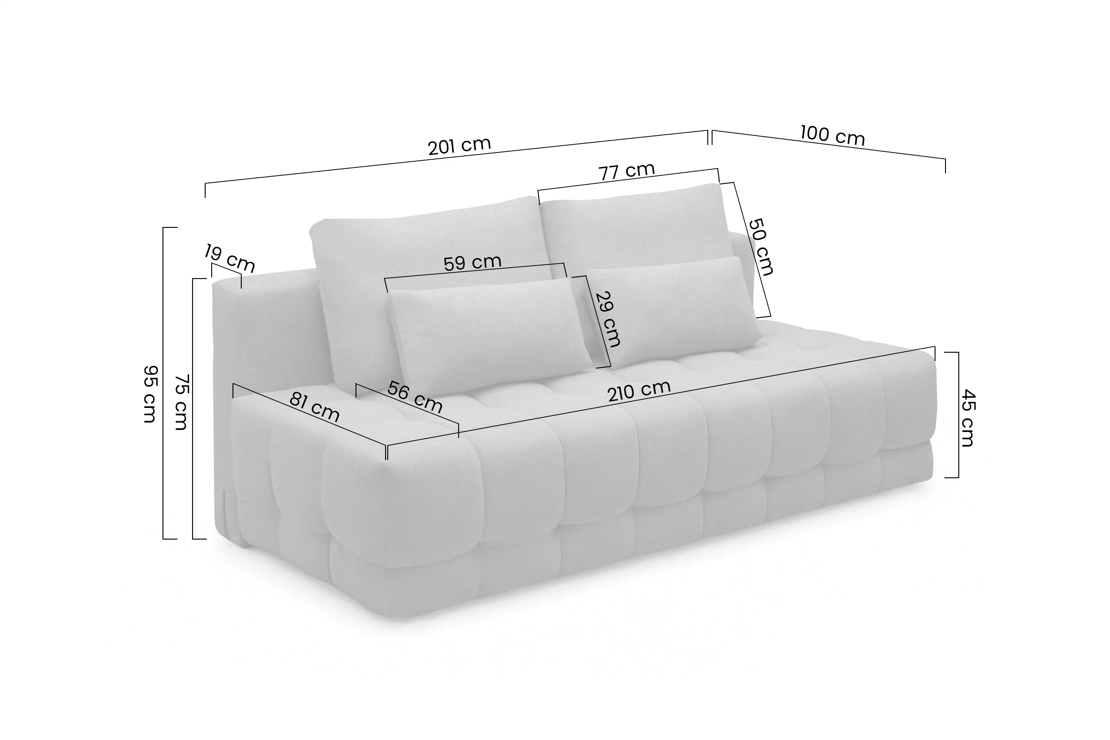 Pohovka Tuko rozkladana S vnútorným úložným priestorom