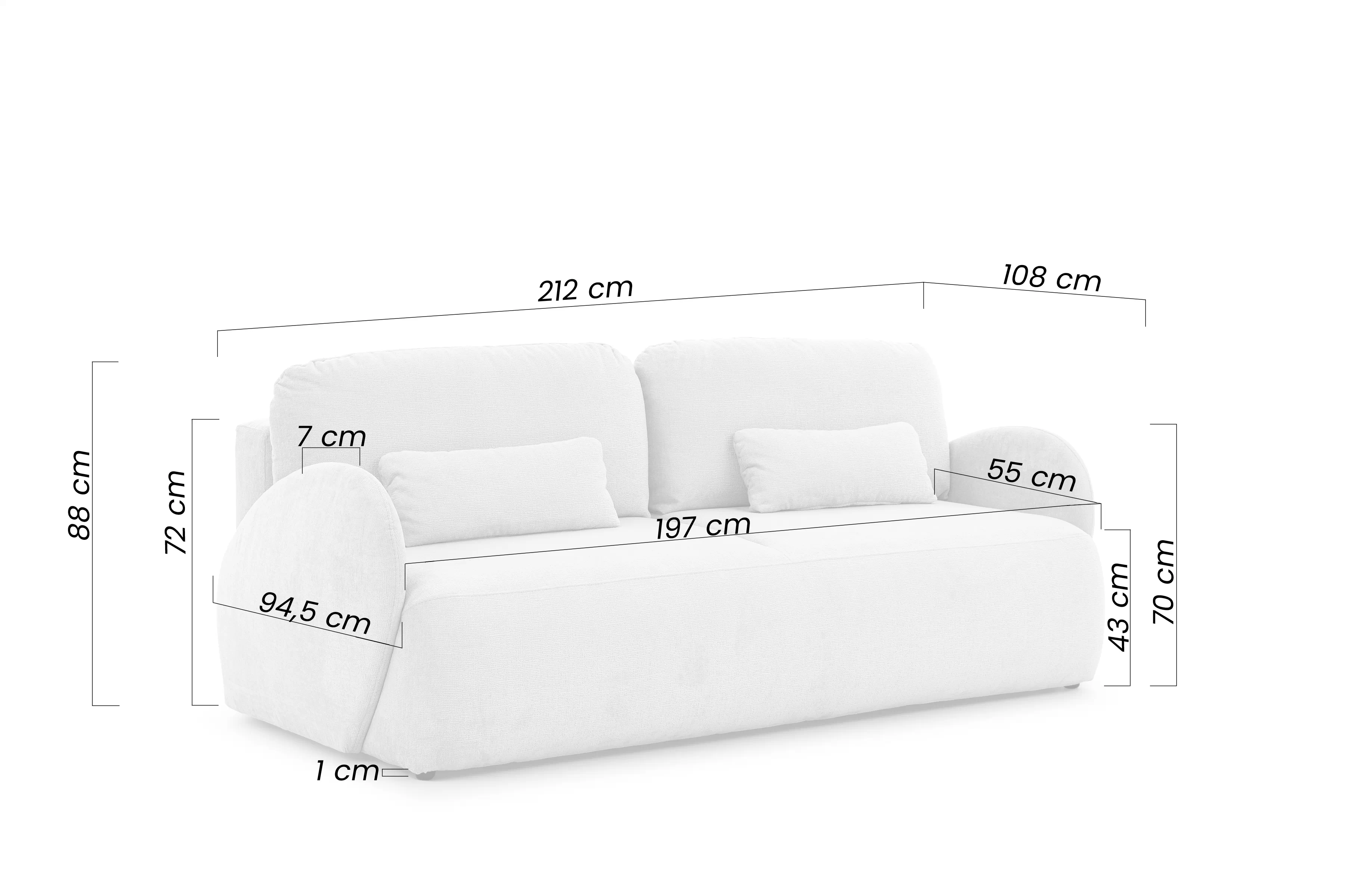 Pohovka s funkciou spánku Dinel - béžový šenil Vibe 06