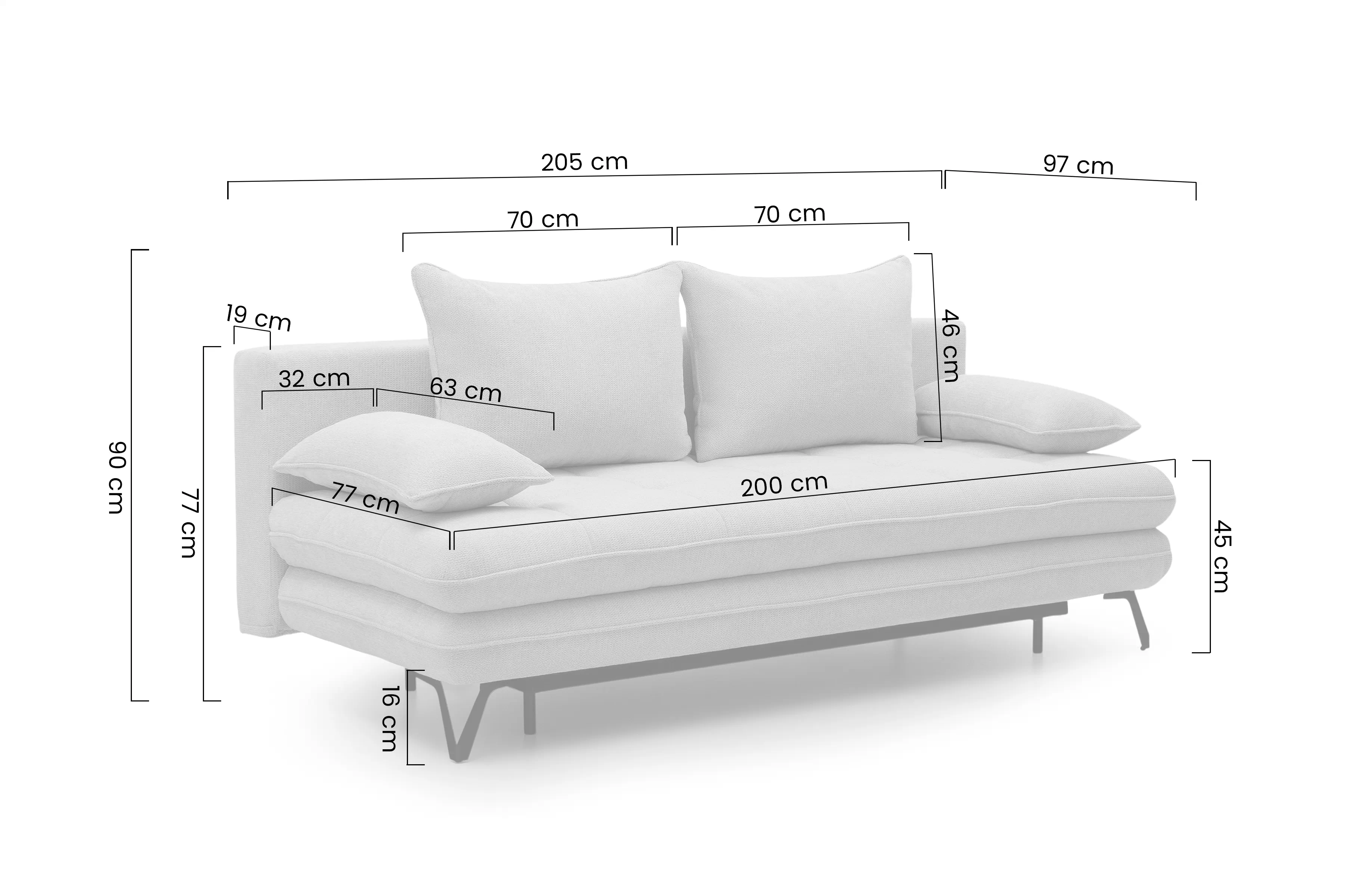Pohovka s funkciou spánku Dori rozkladana S vnútorným úložným priestorom- Béžová plecionka Aragon 03