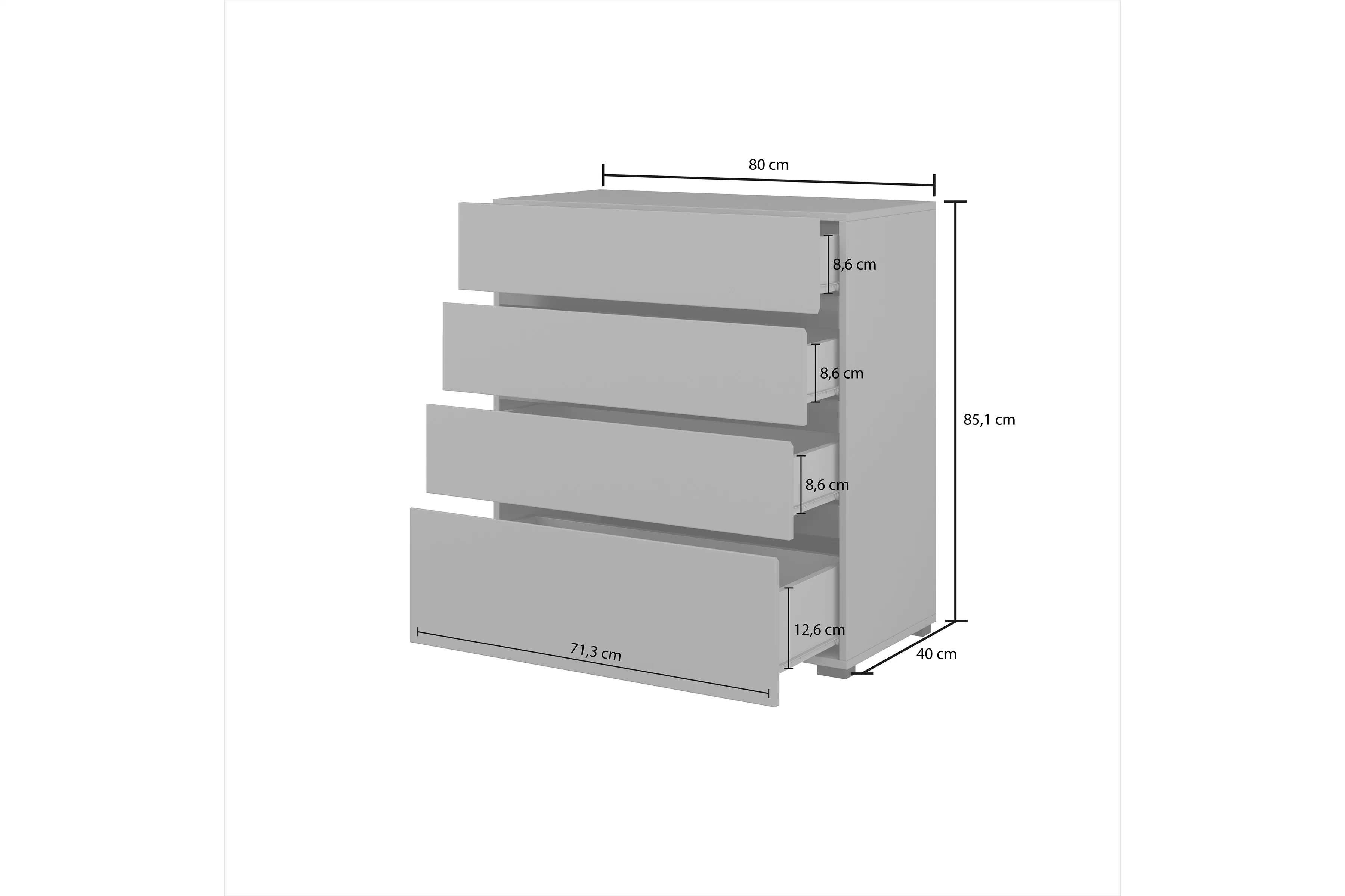 Komoda Cross 80 cm so zásuvkami - zgaszona zelená / zgaszona zelená - Čierny