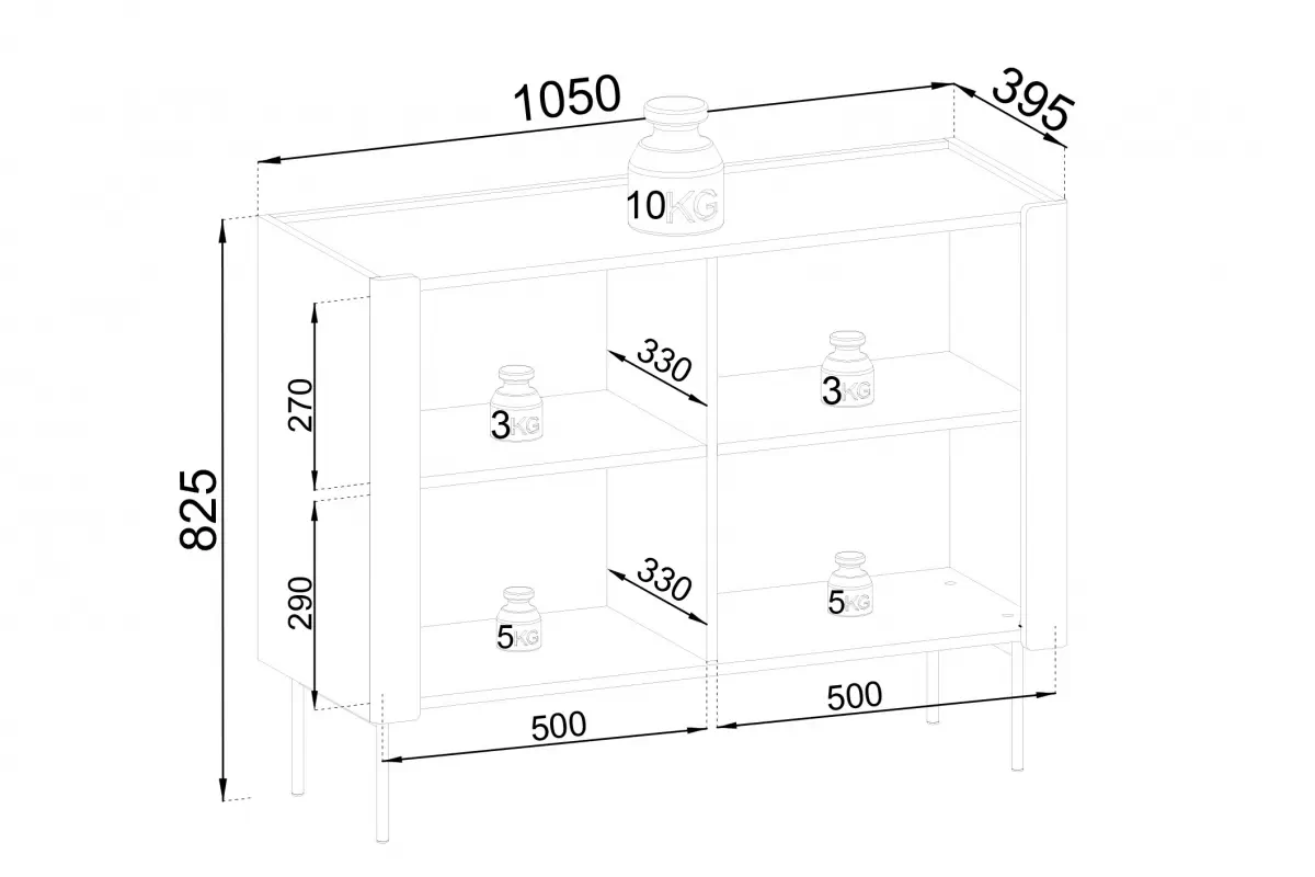 Komoda do obývacej izby Pelavo 105 cm - kašmír / Orech warmia