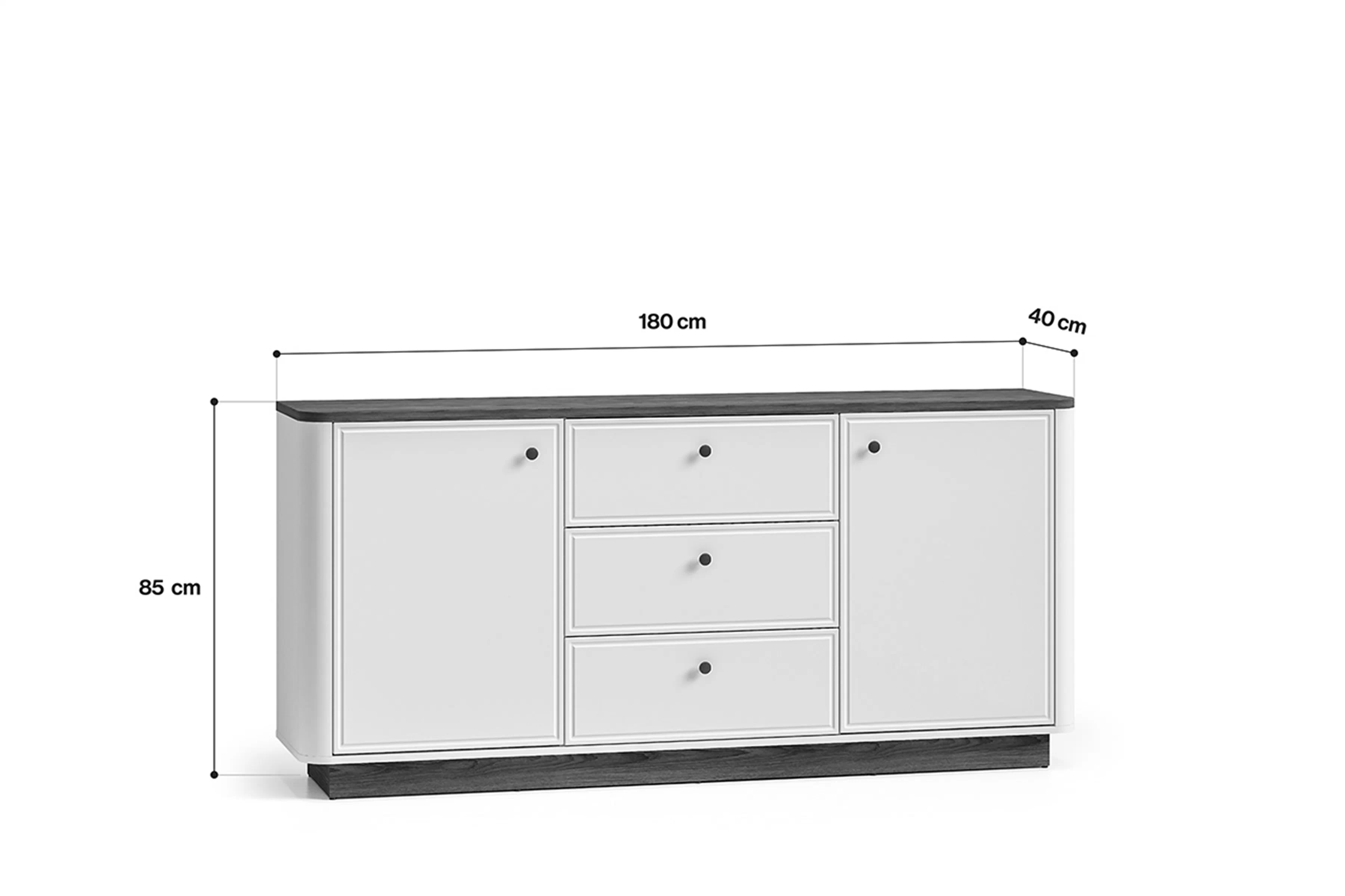 Komoda veľká Amberto 180 cm so zásuvkami - kašmír / Dub windmill dark 