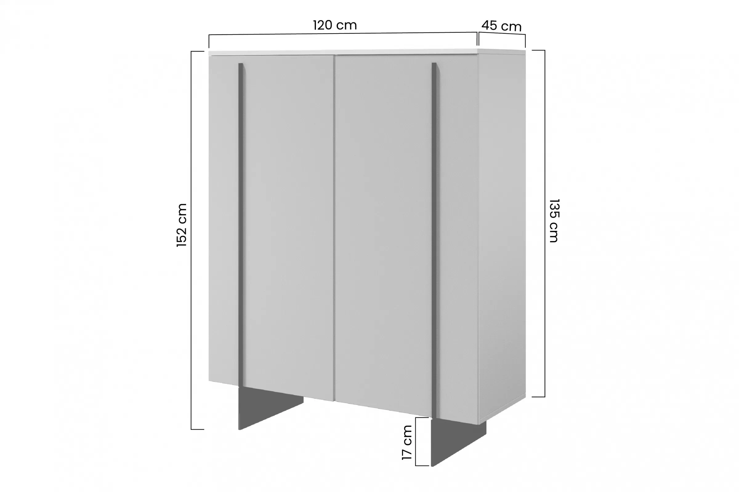 Komoda Larena z metalowymi nogami 120 cm - kašmír / čierny nozki