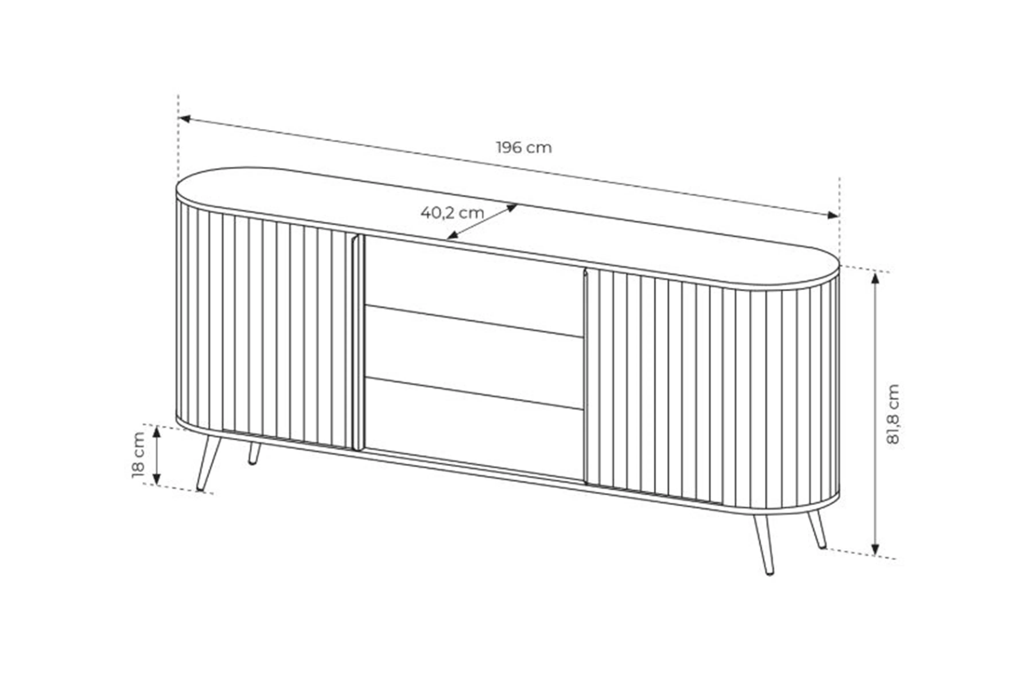 Komoda Luvio 196 cm so zásuvkami - Dub cremona