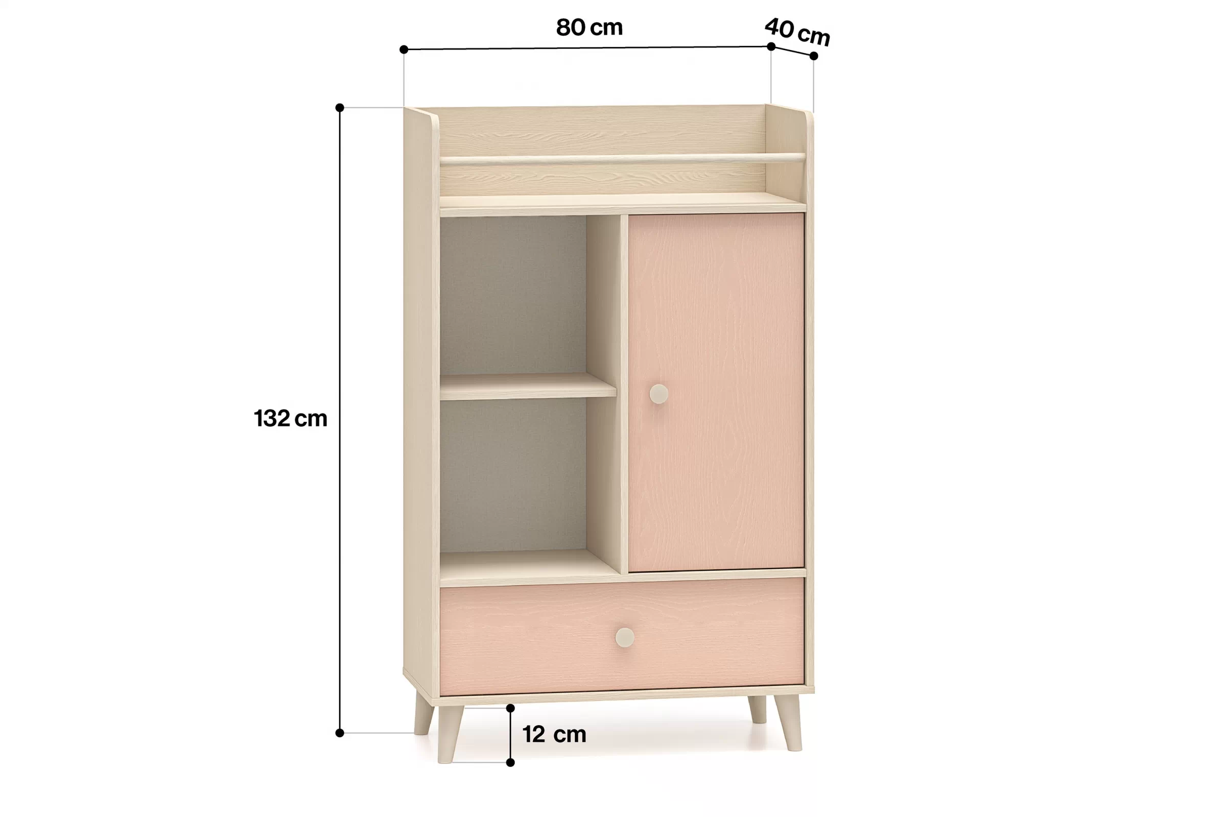 Komoda Marla 80 cm z szuflada - piasek pustyni / millenial pink