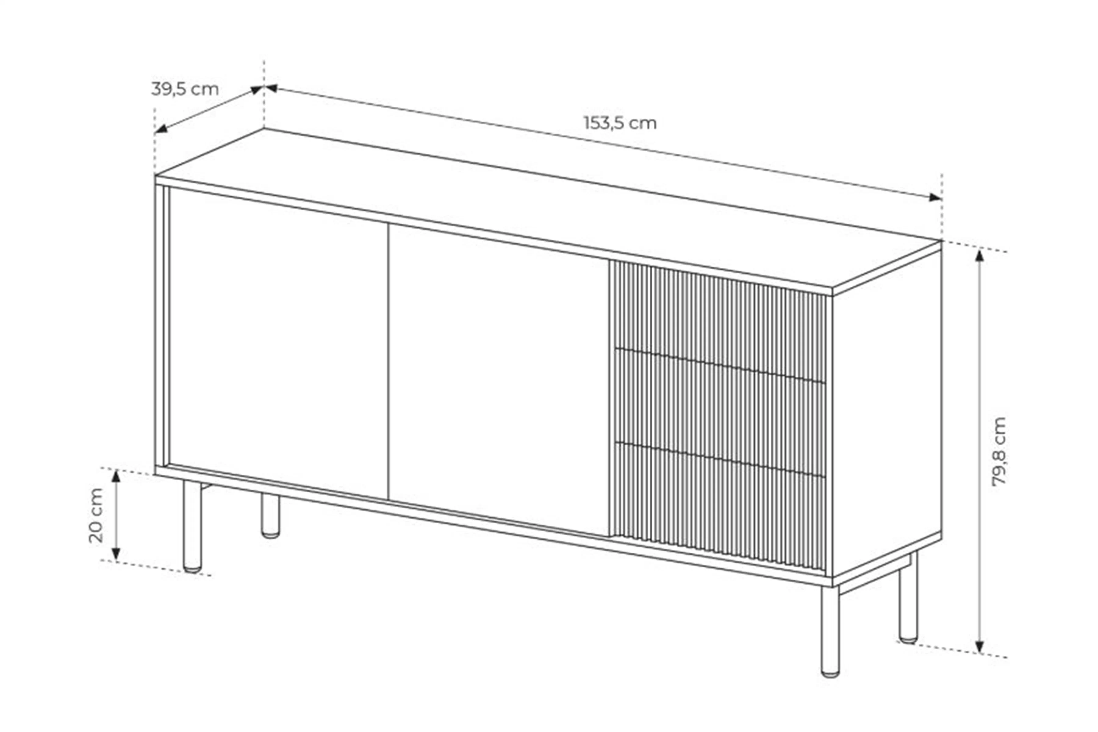 Komoda Rivio 153 cm so zásuvkami - Dub cremona