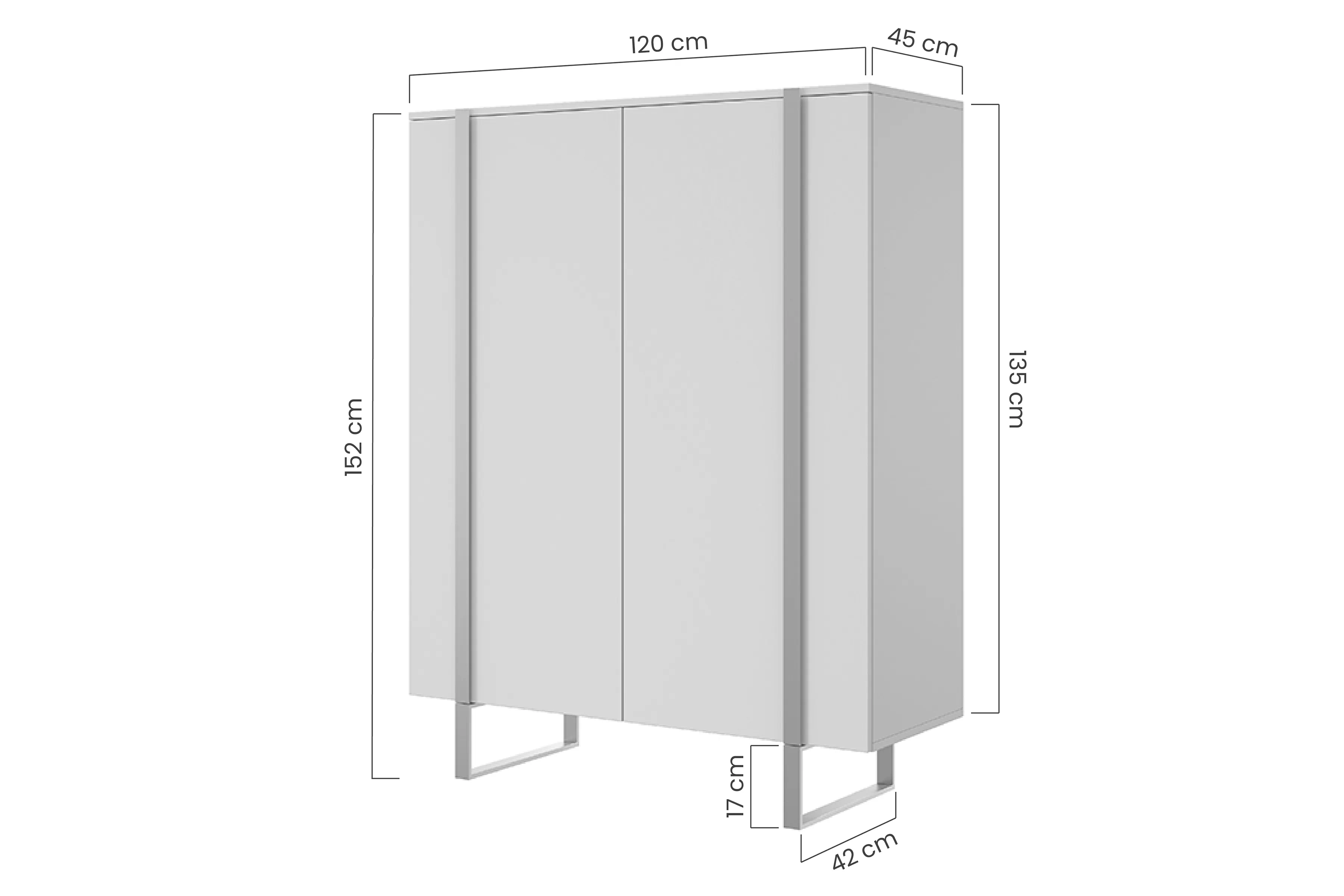 Komoda Verica 120 cm z metalowymi nogami - kašmír / čierny nozki