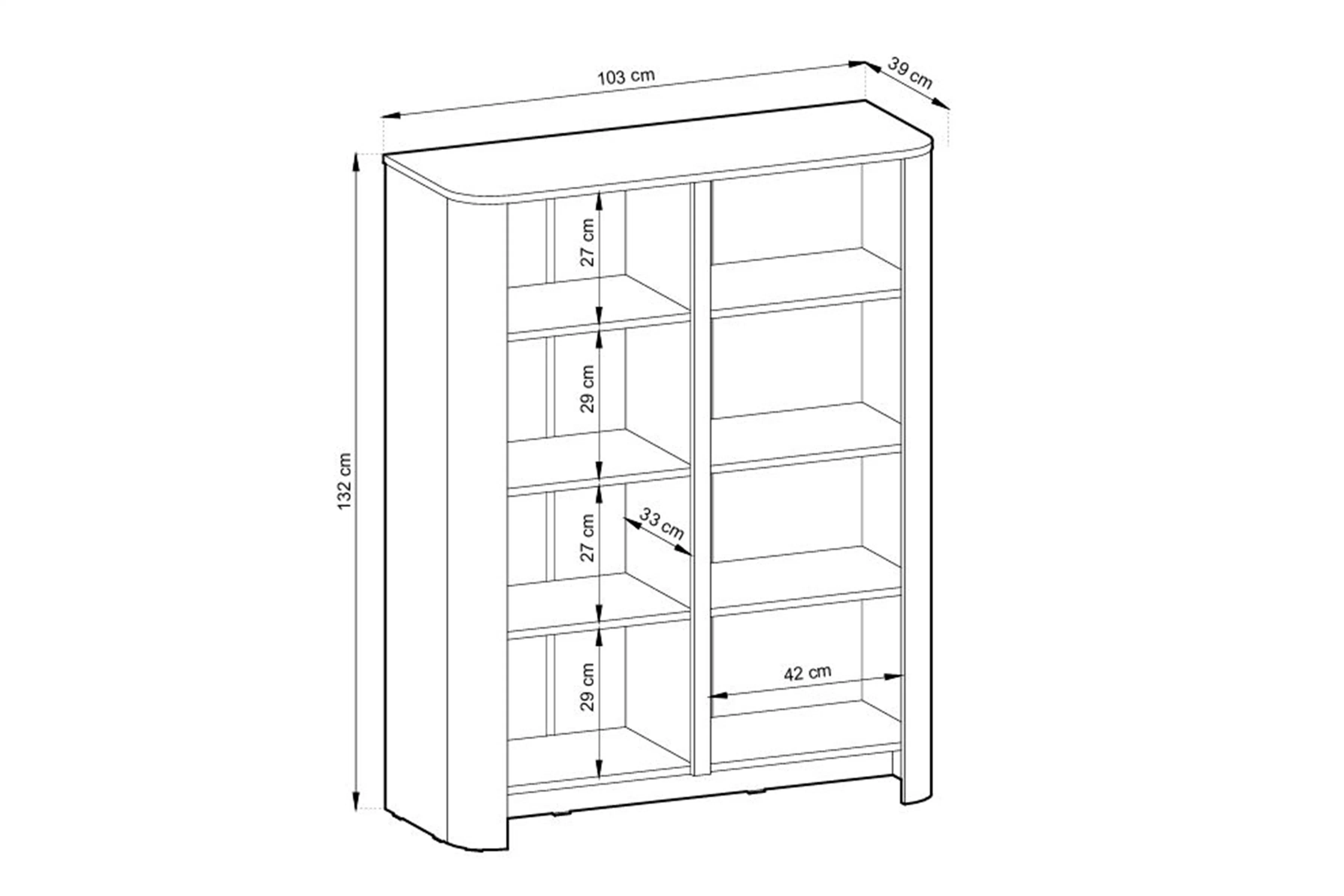 Komoda vysoká Sorrenti 103 cm - kašmír / zlaté